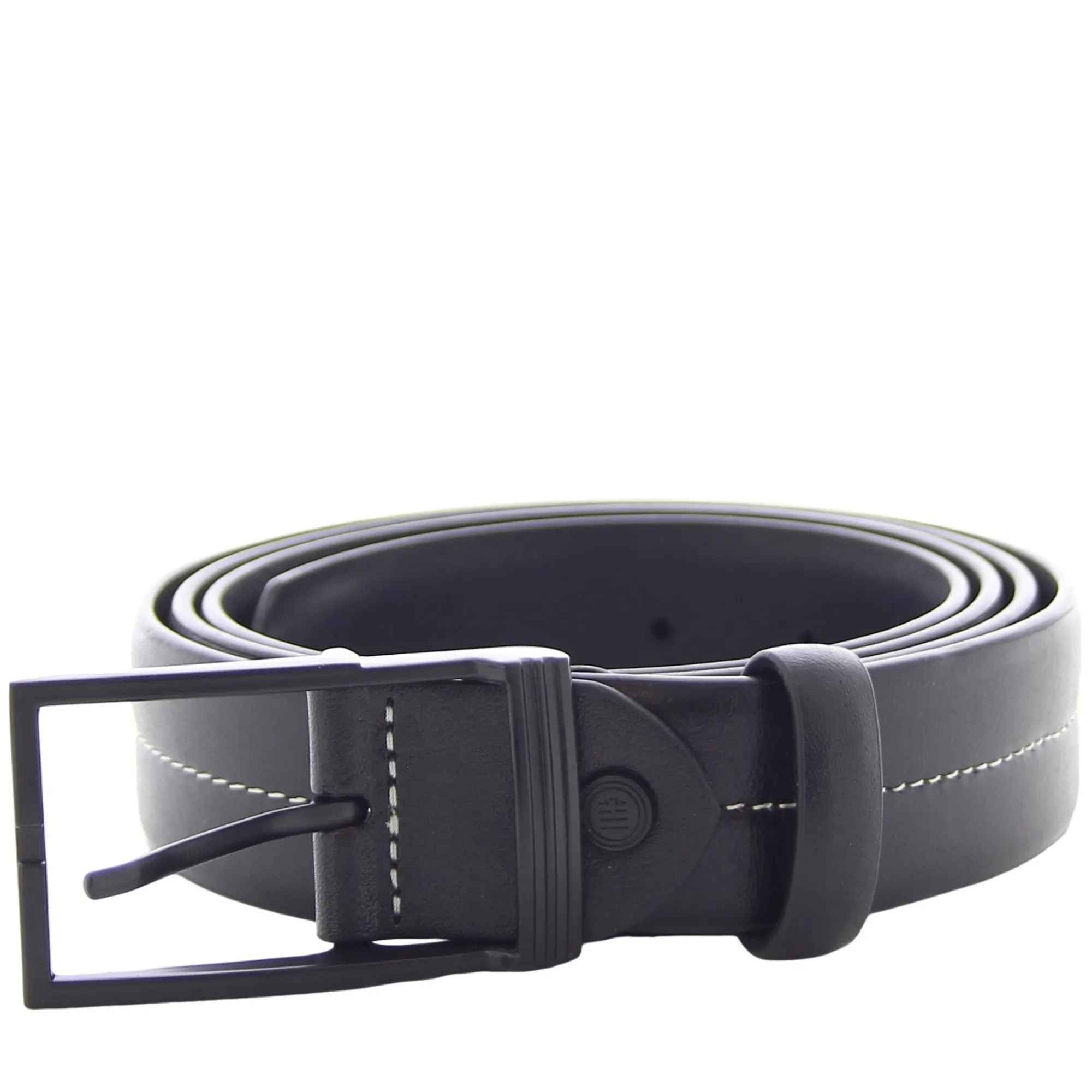 Serge Blanco Ceintures*Ceinture homme en cuir avec surpiqures Noir