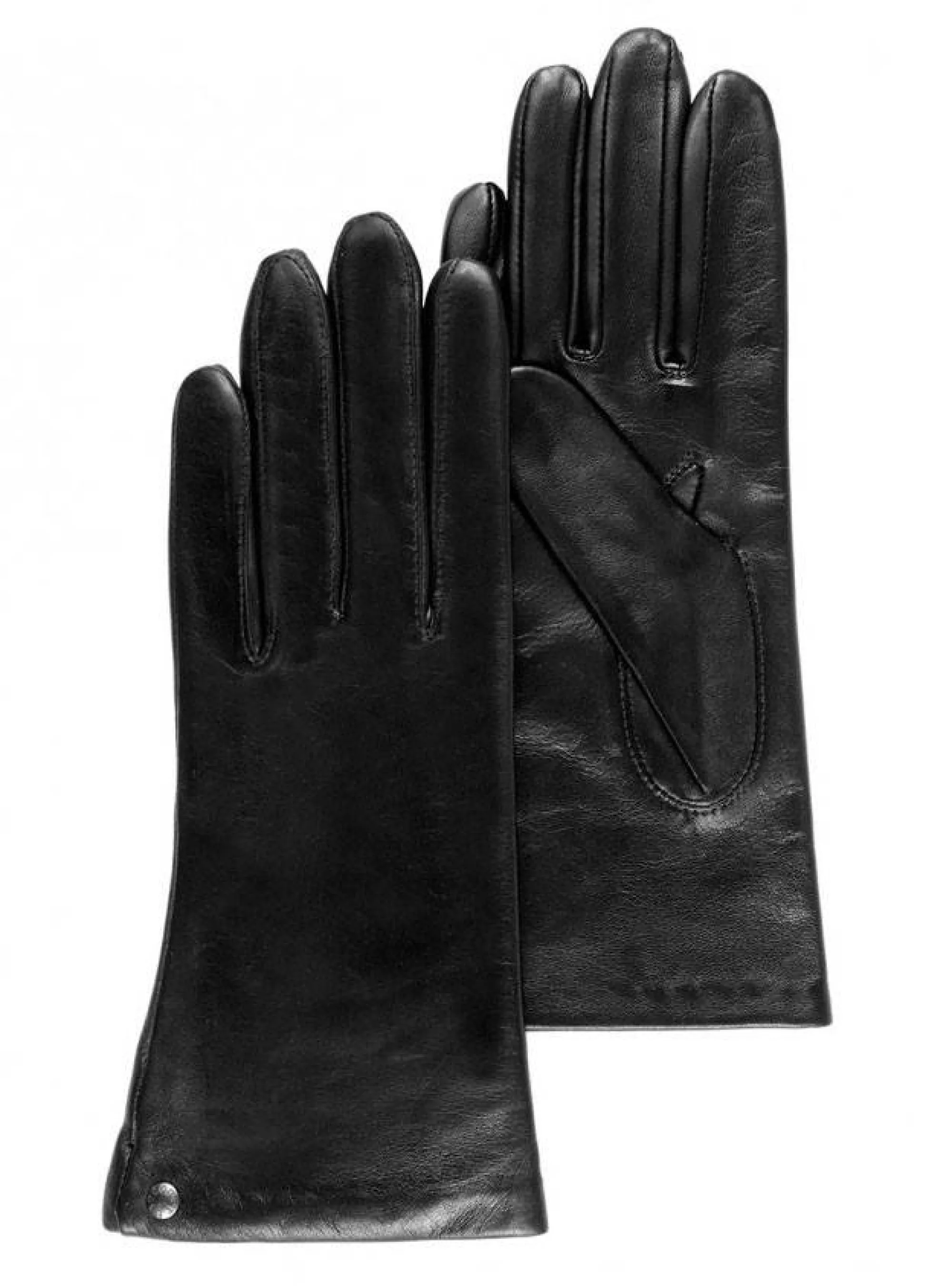 Isotoner Gants Femme*Gants femme cuir double soie Noir