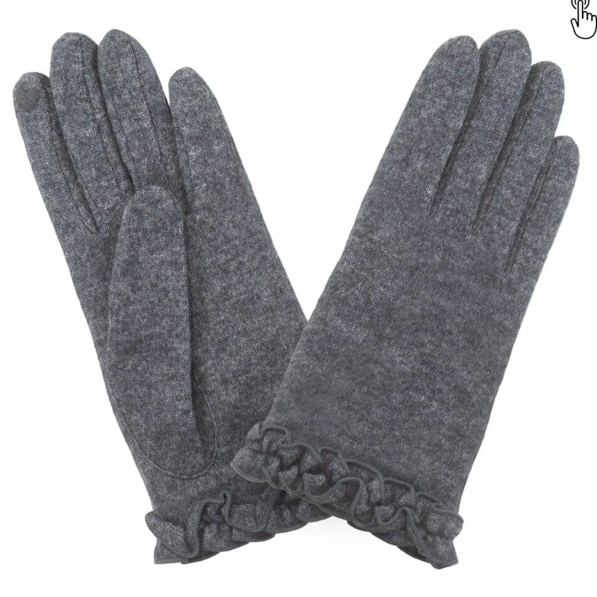 Glove Story Gants Femme*Gants pour ecran tactile revers fronce
