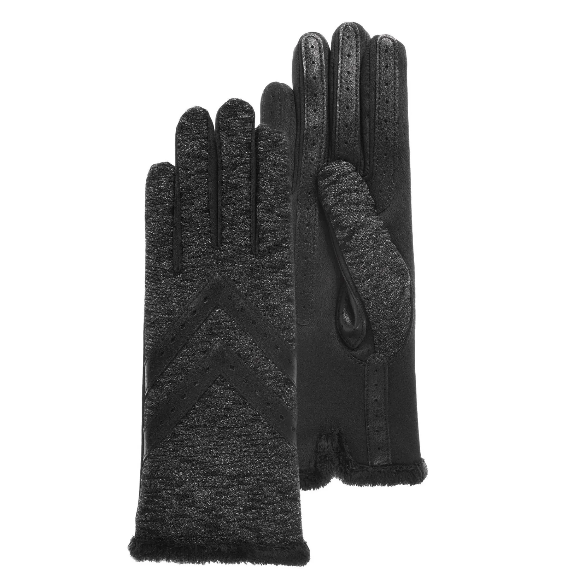 Isotoner Gants Femme*Gants tactiles tissu extensible recycle Noir Multi