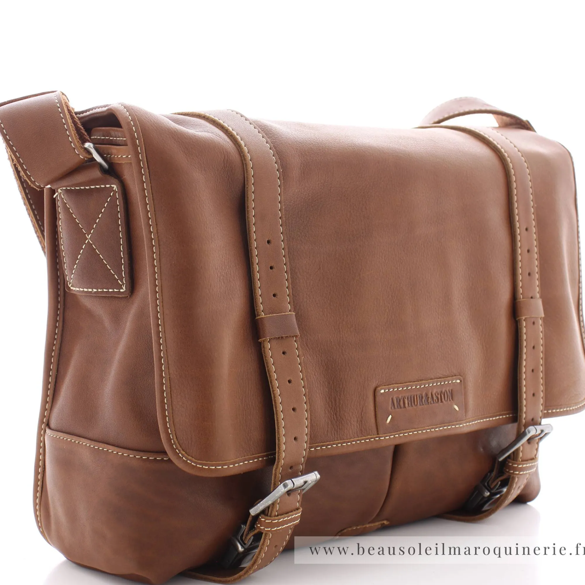 Arthur Aston Sacs Besace*Grand sac besace porte epaule Johany Cognac