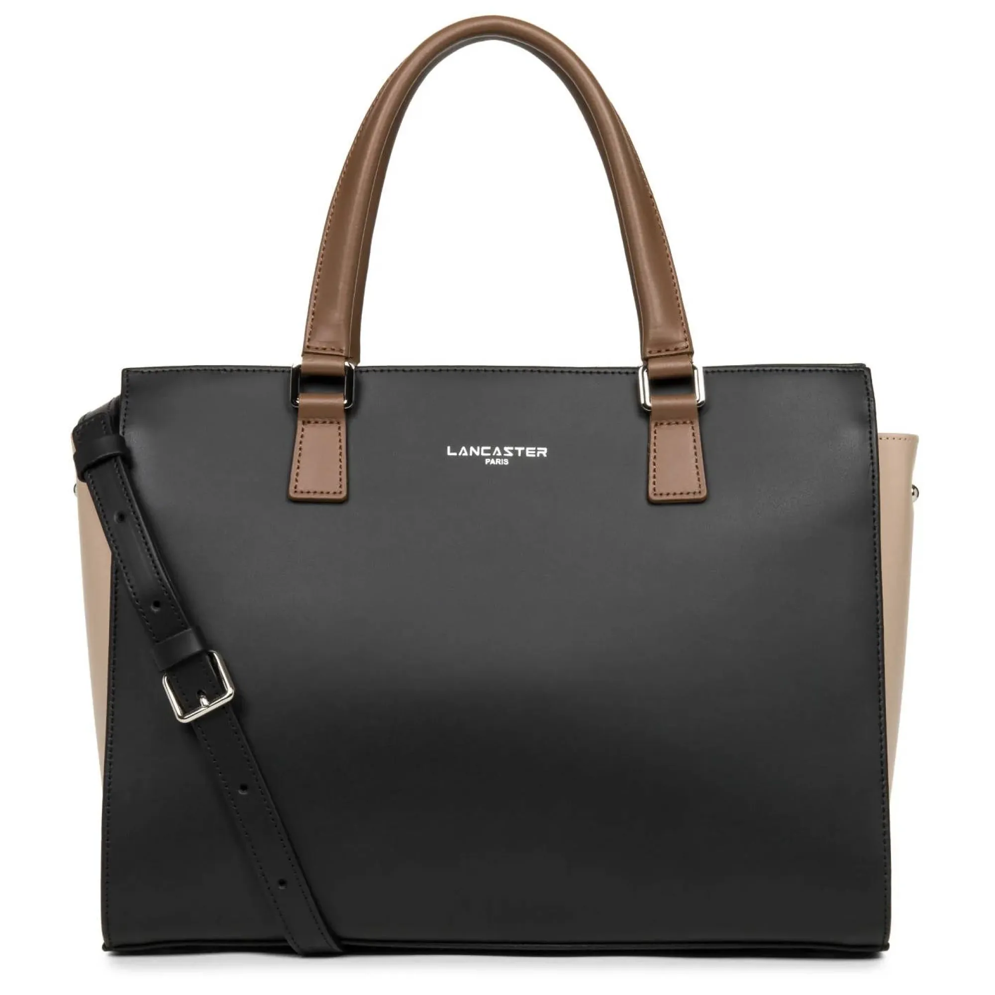 Lancaster Sacs À Main*Grand sac trapeze cuir lisse Smooth Made in France