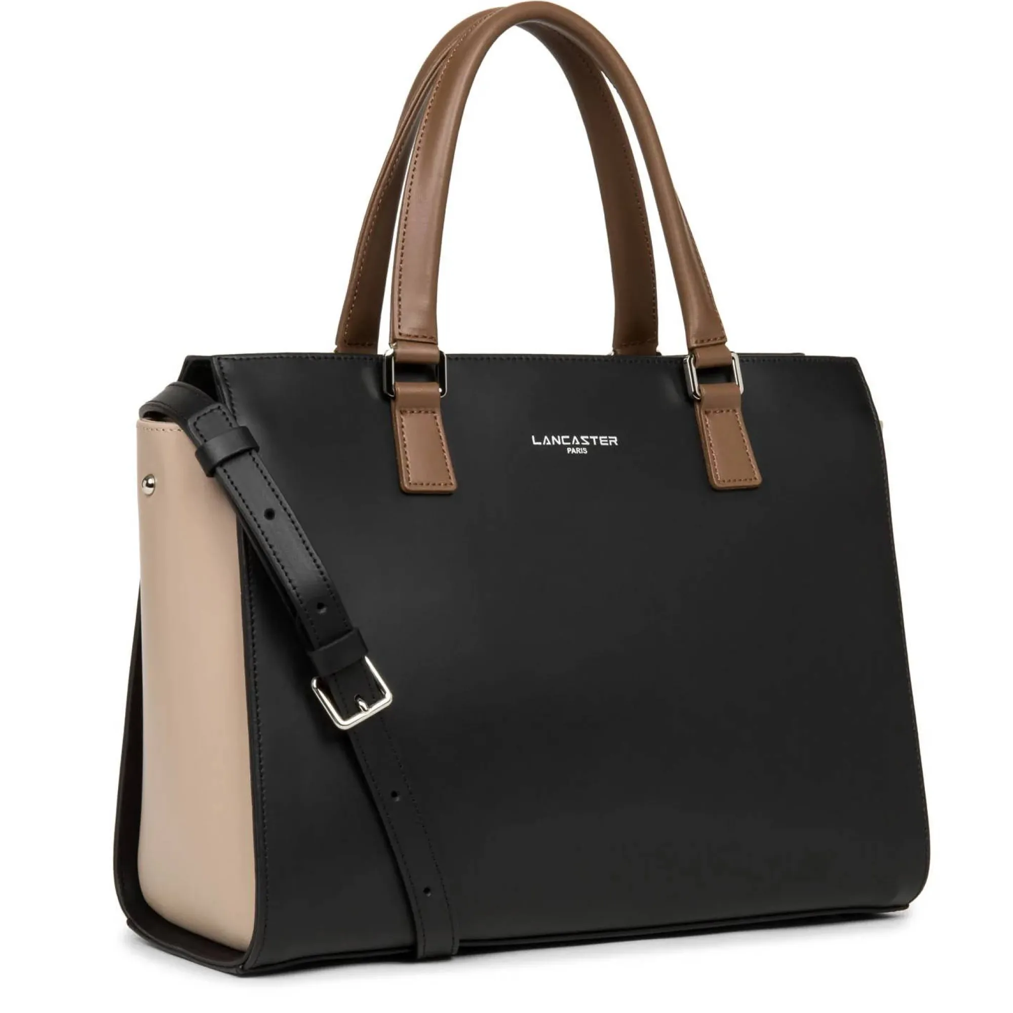 Lancaster Sacs À Main*Grand sac trapeze cuir lisse Smooth Made in France