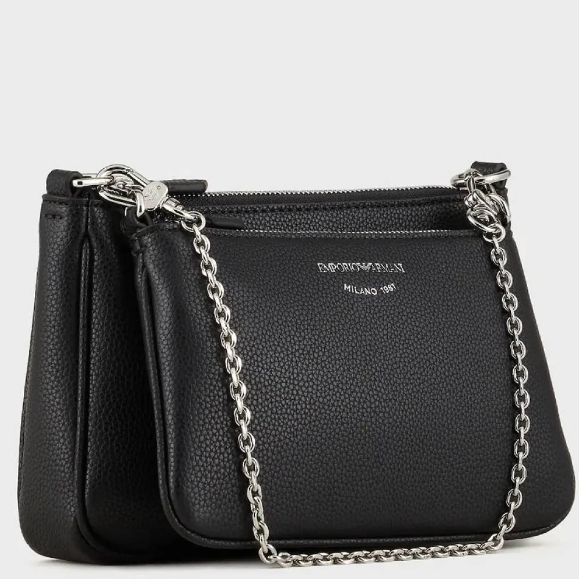 Emporio Armani Sacs Bandoulière*Mini sac double avec bandouliere imprime cerf Noir