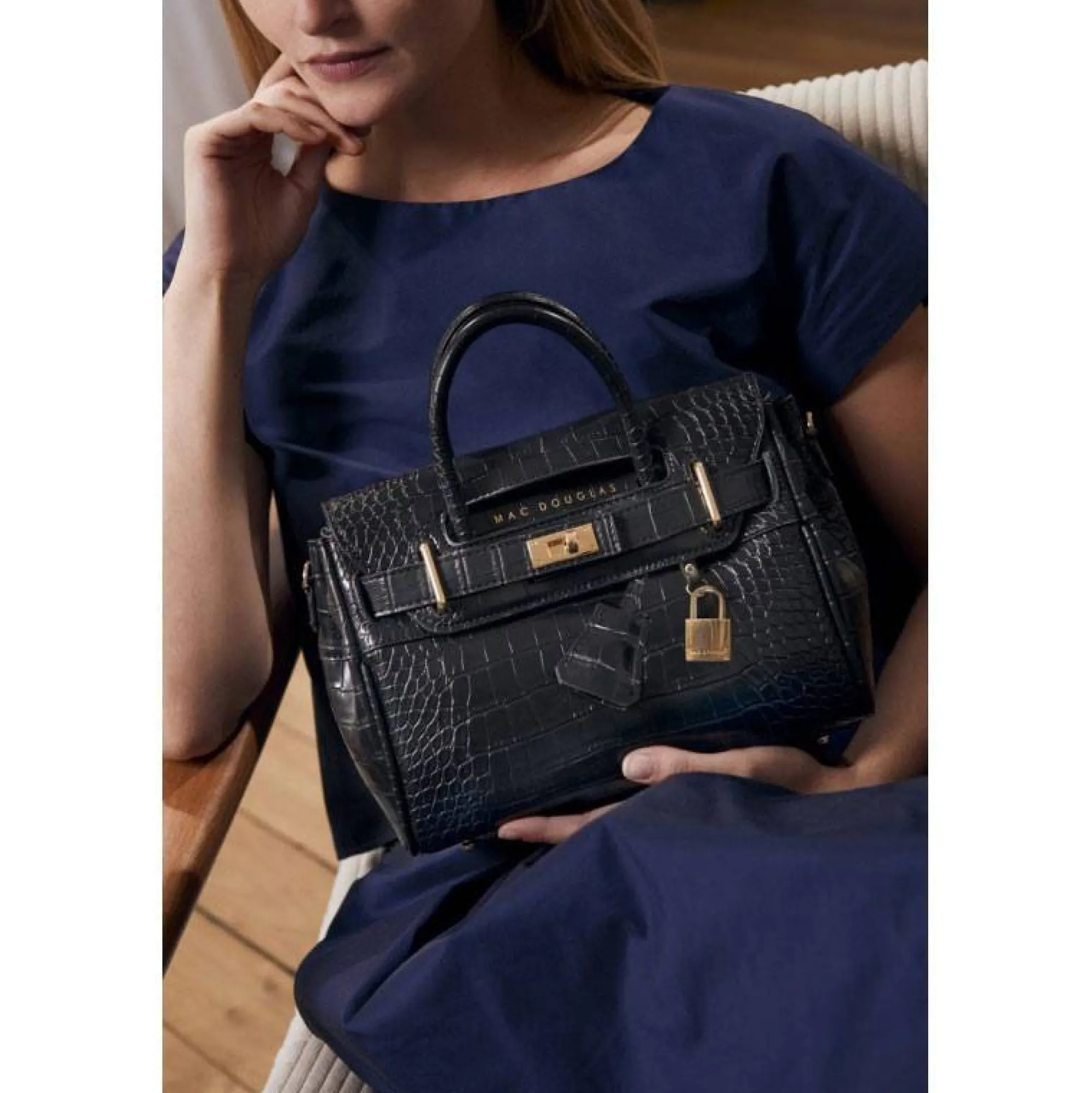Mac Douglas Sacs À Main*Mini sac porte main Pyla Meryl croco Noir