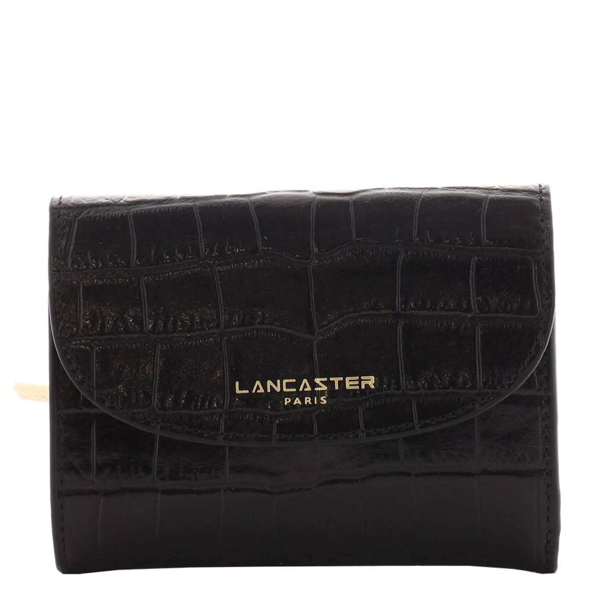 Lancaster Portefeuilles Femme*Petit portefeuille a rabat Exotic Lezard & Croco Noir