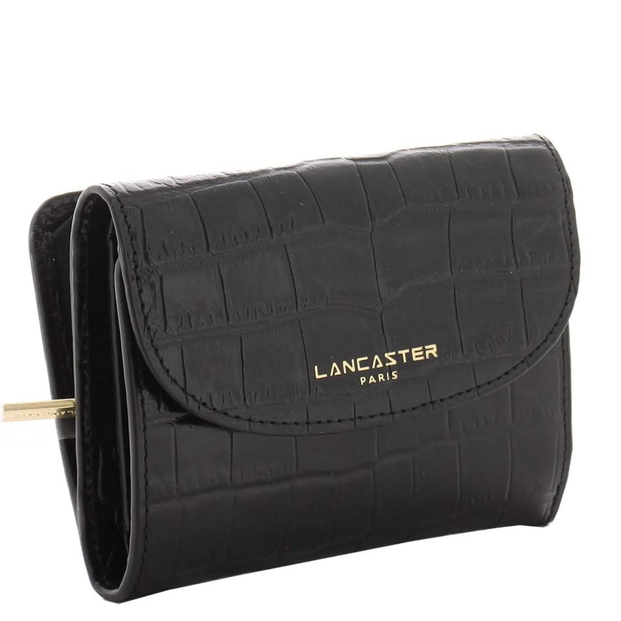 Lancaster Portefeuilles Femme*Petit portefeuille a rabat Exotic Lezard & Croco Noir