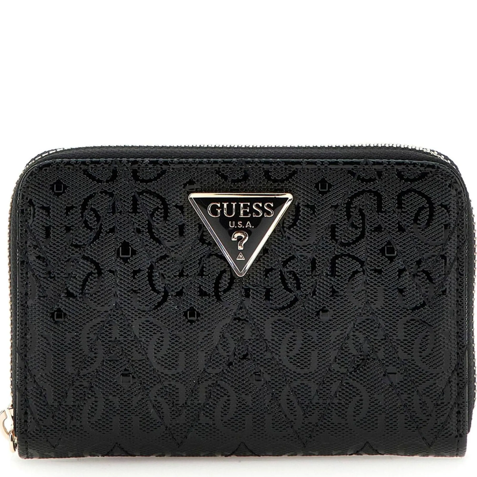 Guess Portefeuilles Femme*Petit portefeuille Adelard logo effet verni Noir