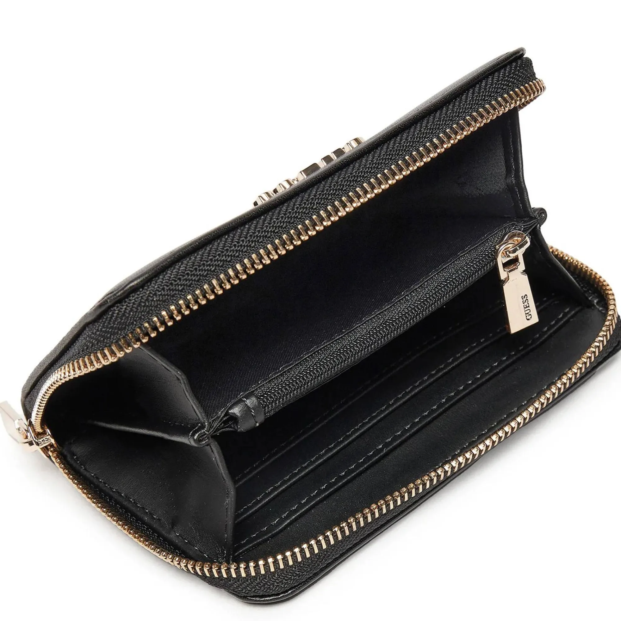 Guess Portefeuilles Femme*Petit portefeuille zippe Laurel lisse Noir