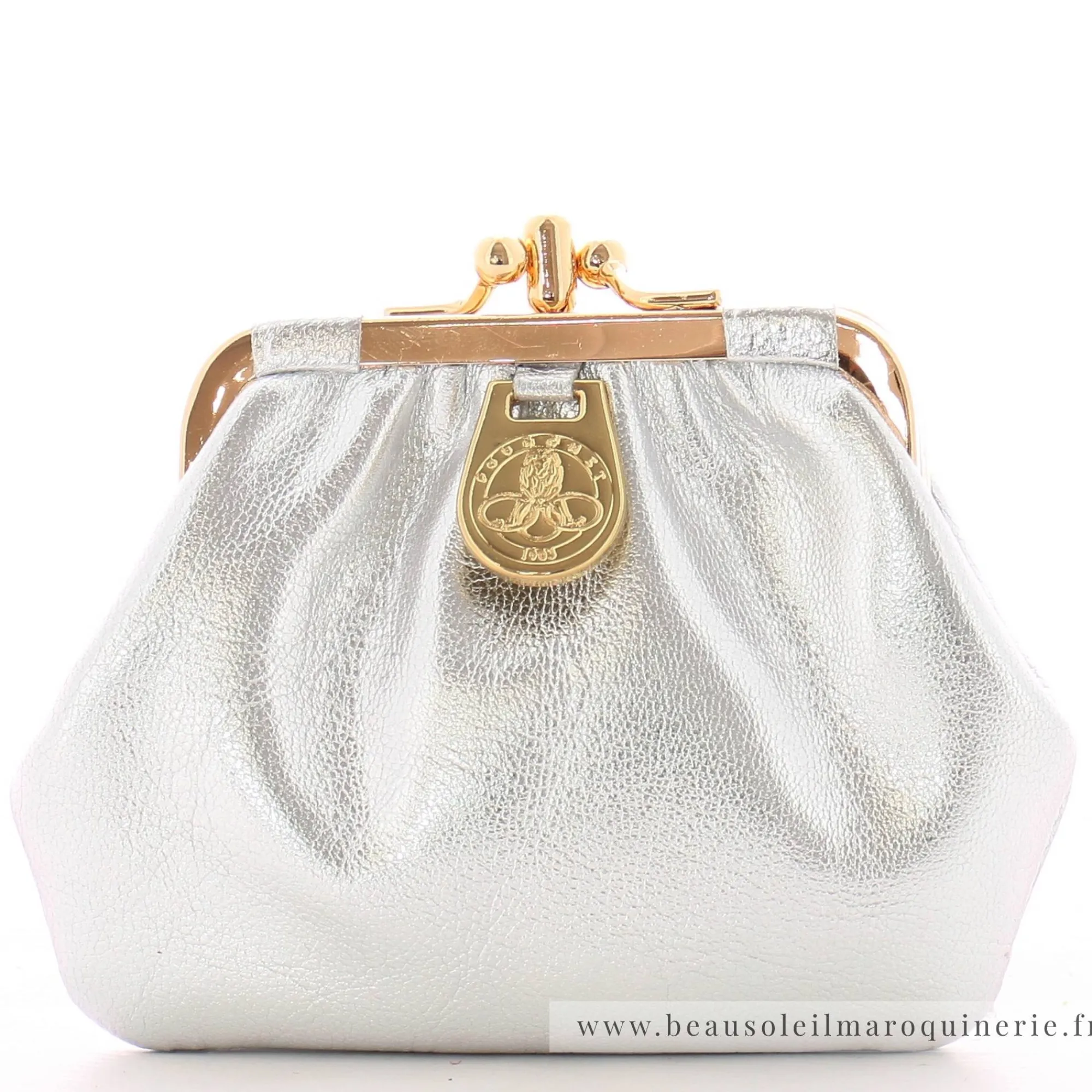 Pourchet Porte-Monnaie Femme*Petit porte-monnaie bourse cuir agneau Argent