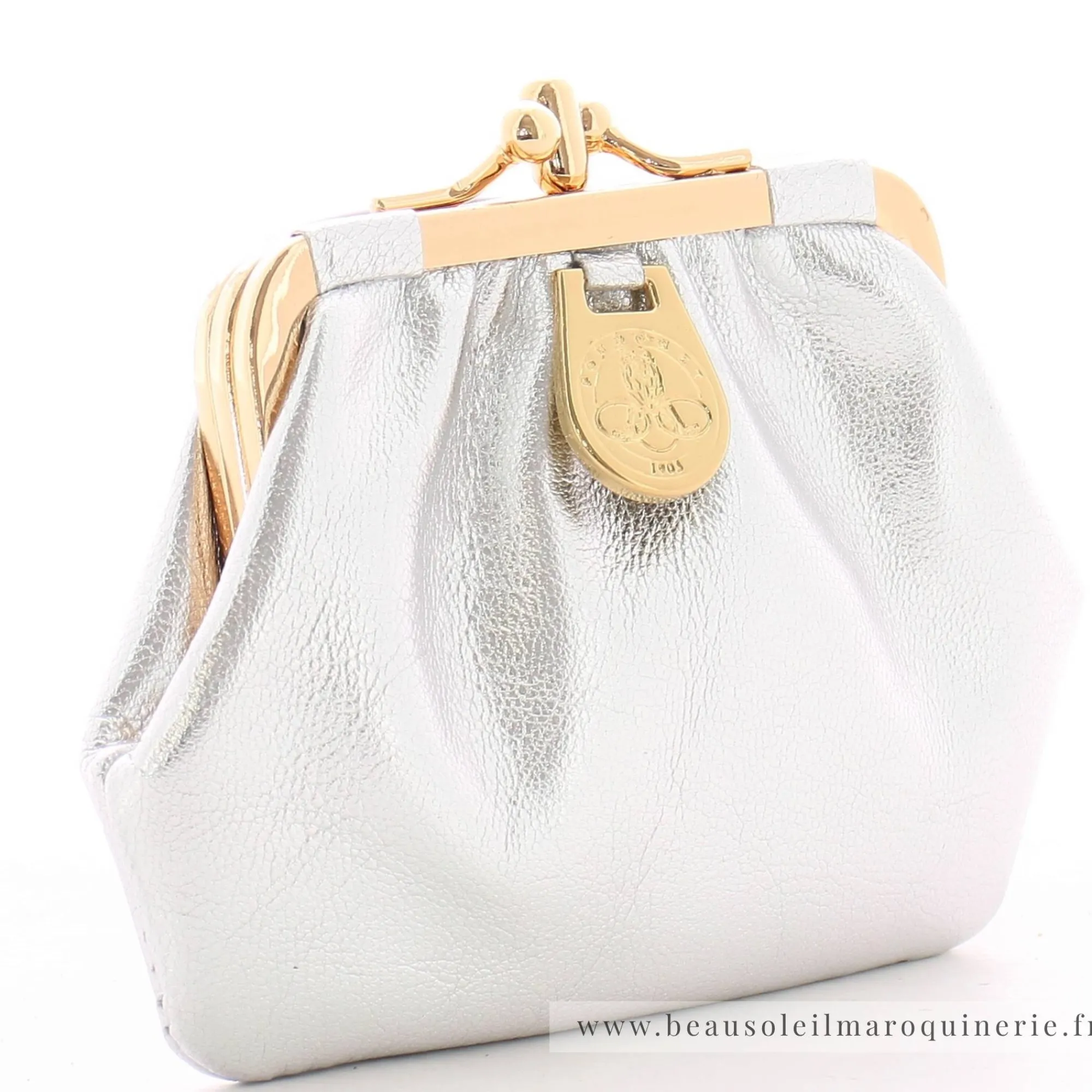 Pourchet Porte-Monnaie Femme*Petit porte-monnaie bourse cuir agneau Argent