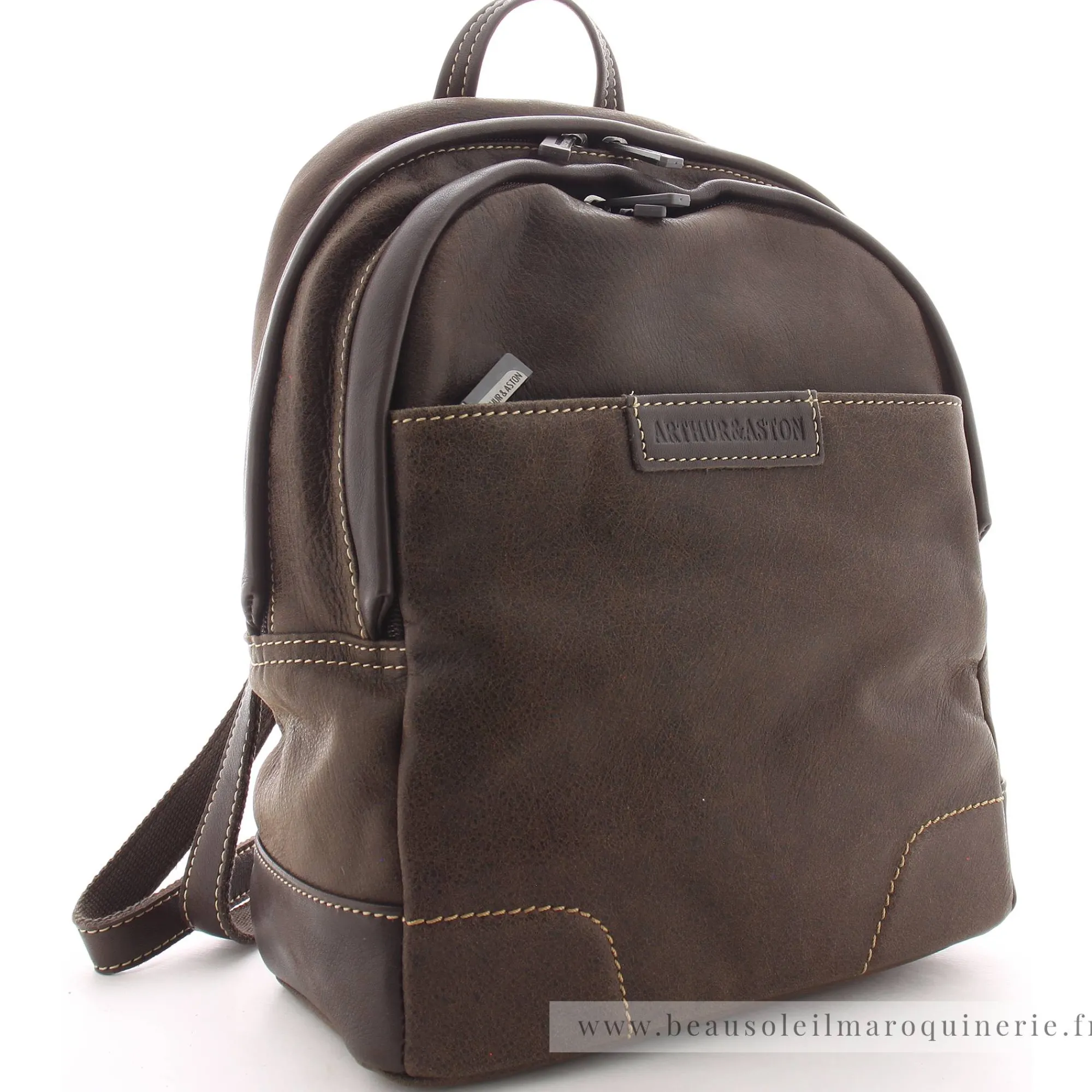 Arthur Aston Sacs À Dos*Petit sac a dos double homme Marco en cuir