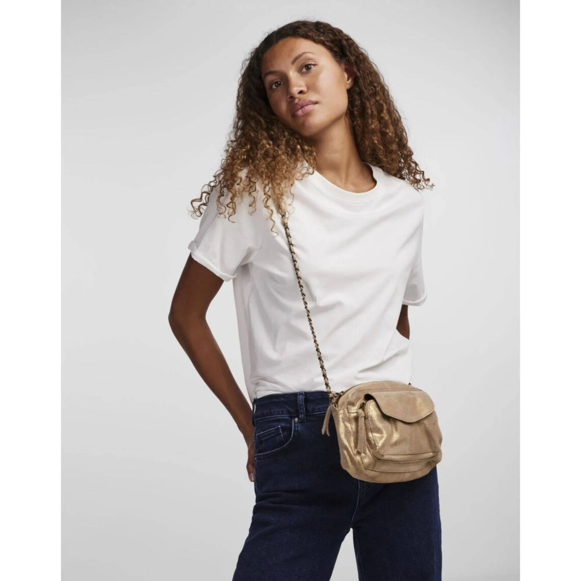 Pieces Sacs Bandoulière*Petit sac bandouliere Naina en cuir Or