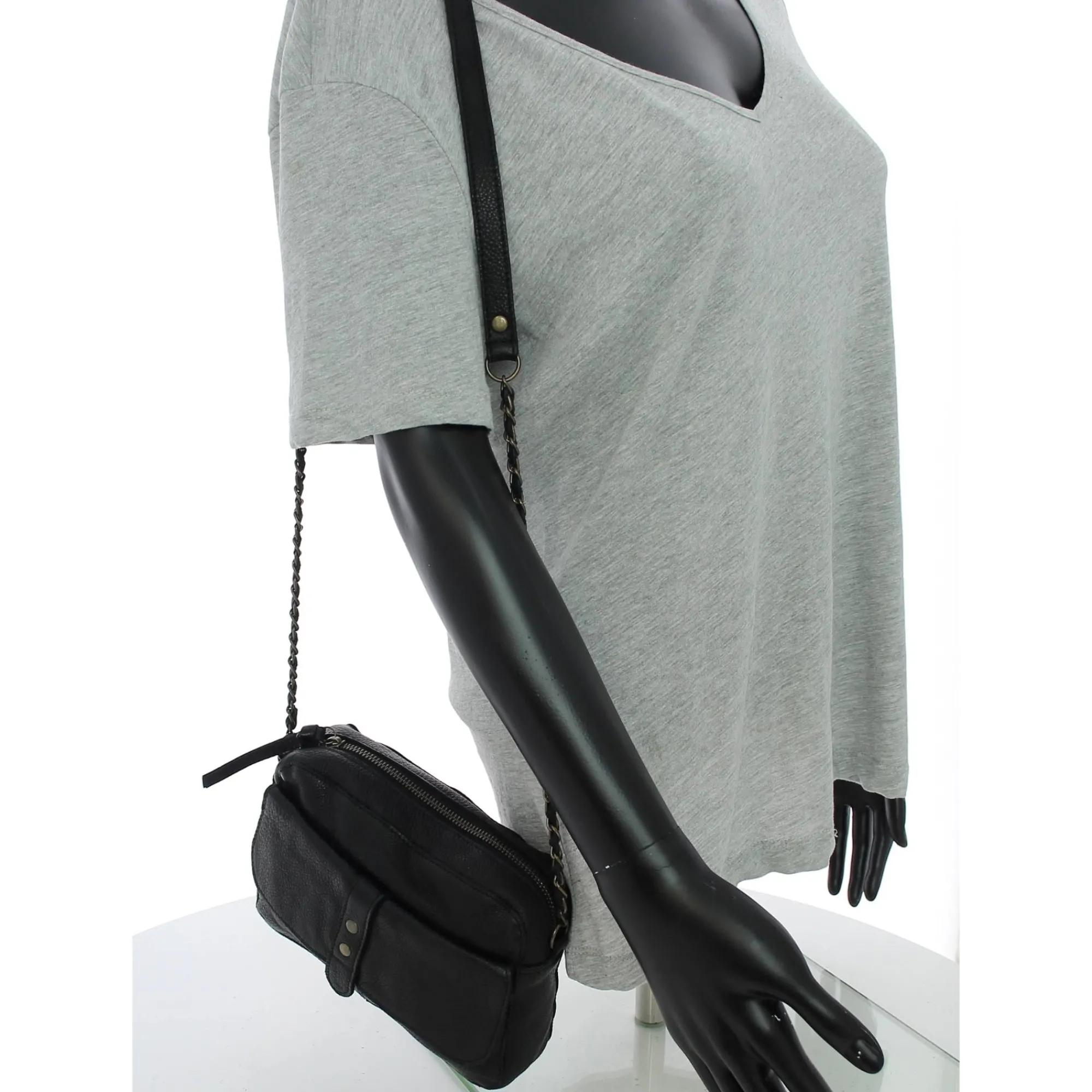 Pieces Sacs Bandoulière*Petit sac bandouliere Ranni en cuir Noir