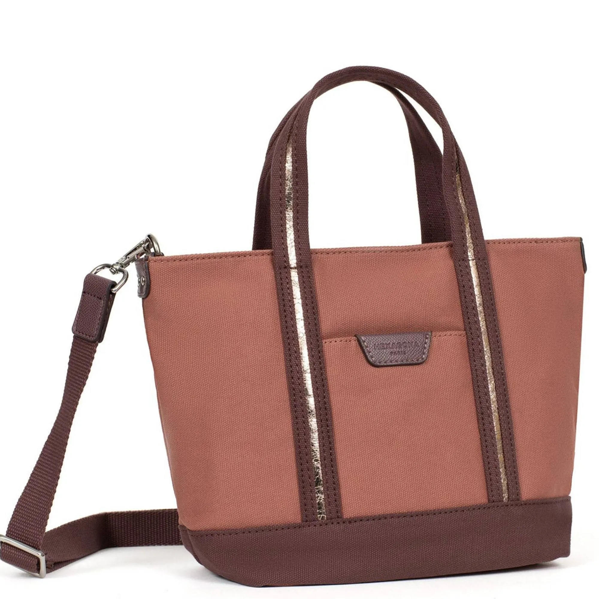 Hexagona Sacs À Main*Petit sac cabas porte main Kaya toile Vieux rose