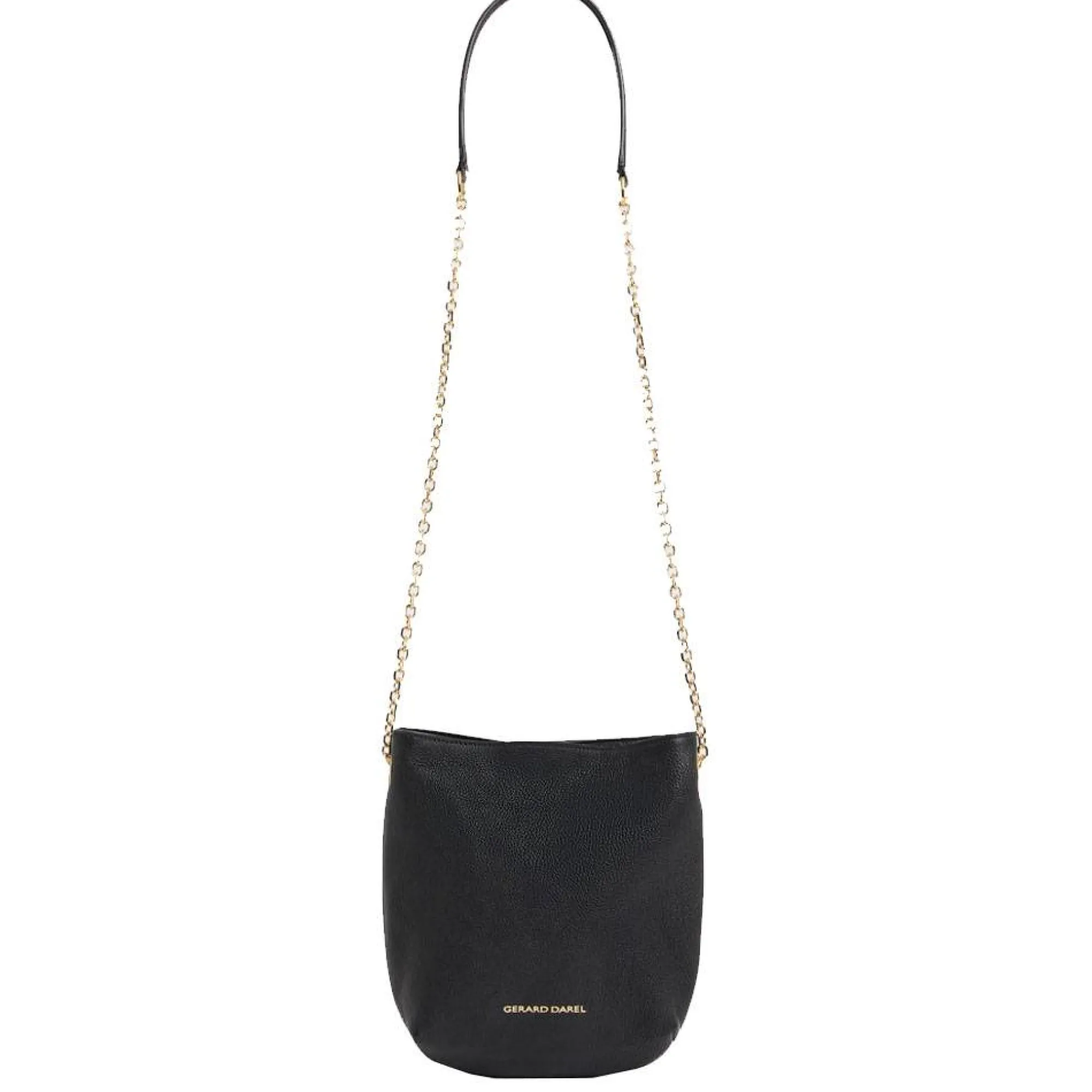 Gerard Darel Sacs Porté Épaule*Petit sac hobo Le Mini Charlotte cuir graine Noir
