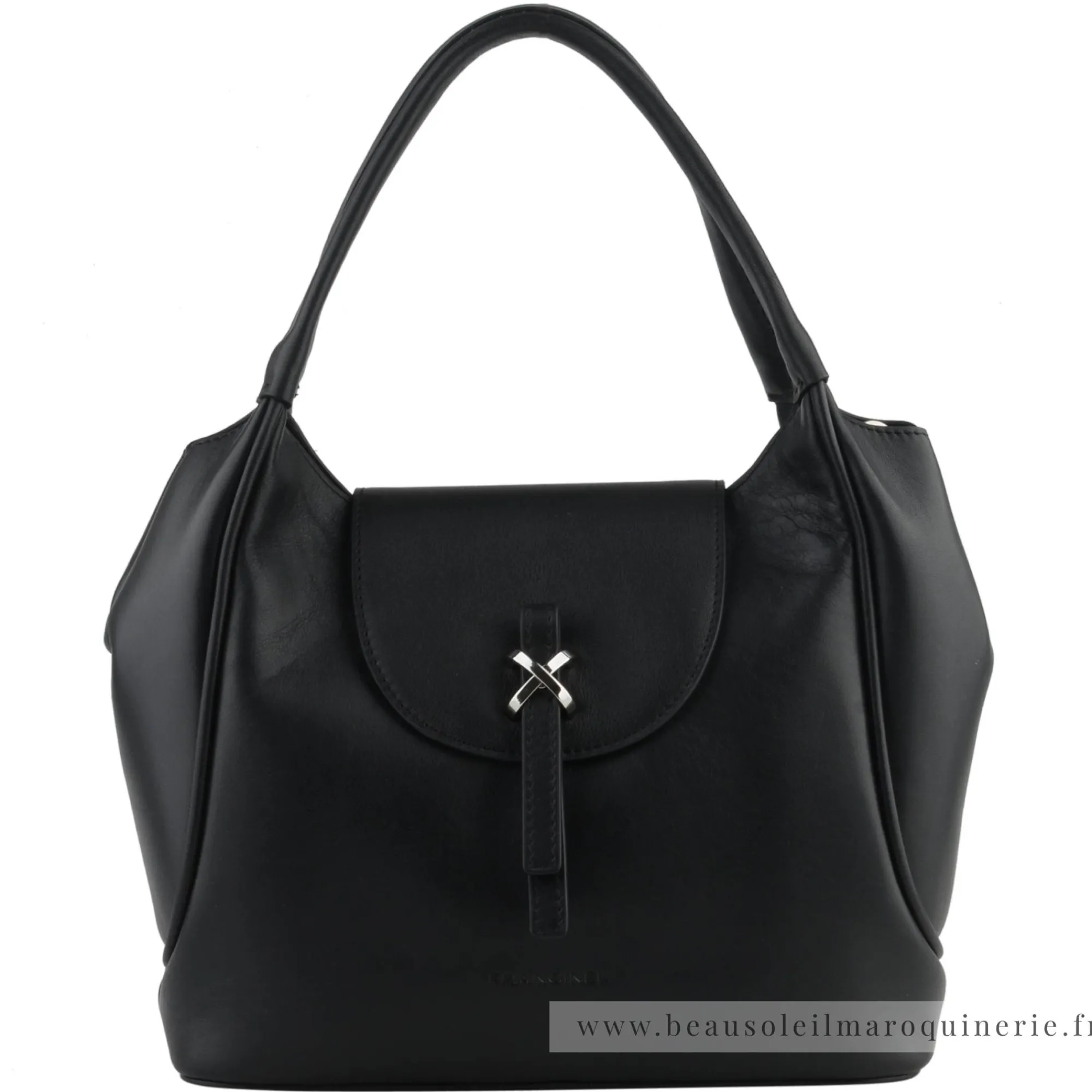 Francinel Sacs Porté Épaule | Sacs À Main*Petit sac hobo porte main Cali avec rabat Noir