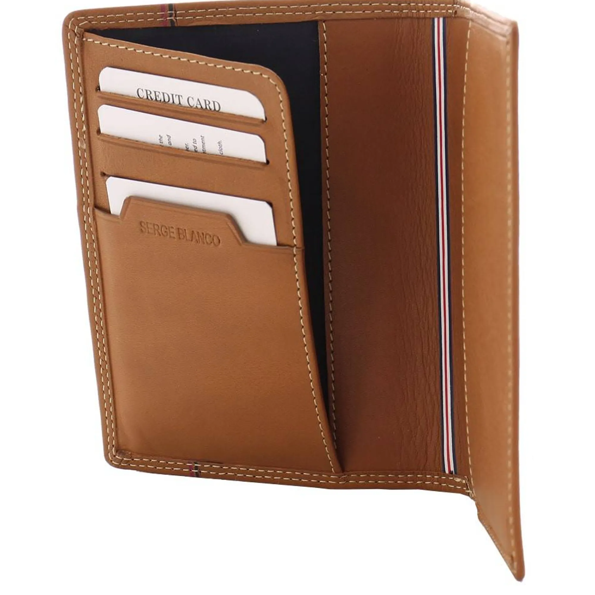 Serge Blanco Portefeuilles Homme*Porte-cartes en cuir pour homme Vancouver Cognac
