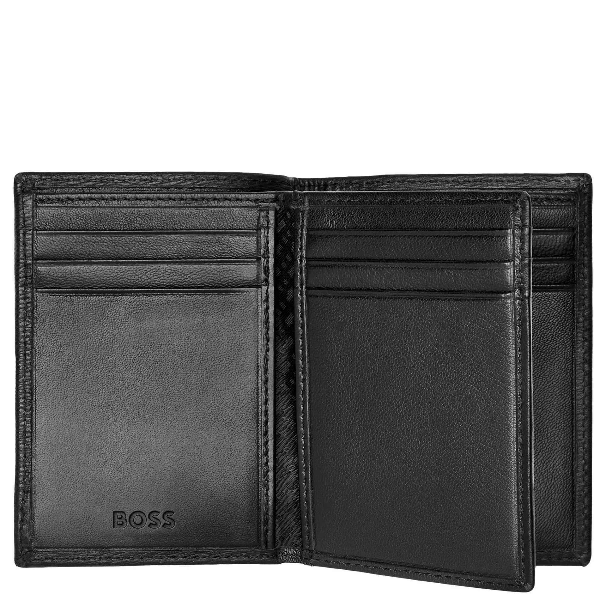 Hugo Boss Porte-Cartes Homme*Porte-cartes Trifold Iconic en cuir texture Noir