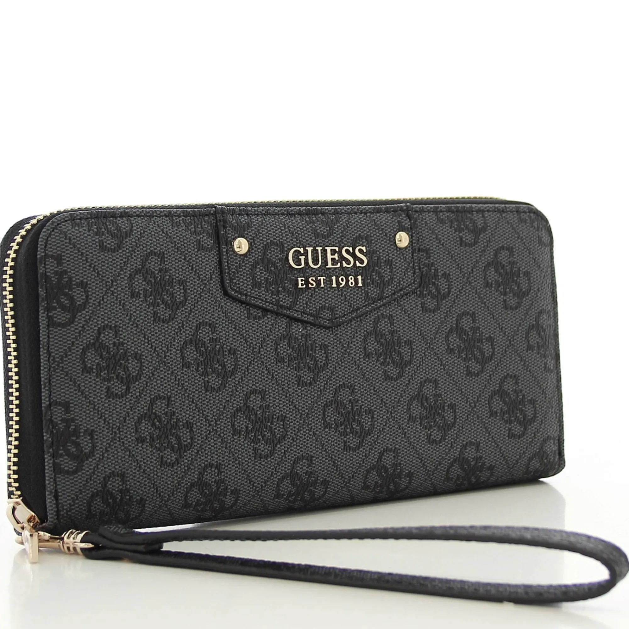 Guess Portefeuilles Femme*Portefeuille Eco Brenton motif logo 4G Coal
