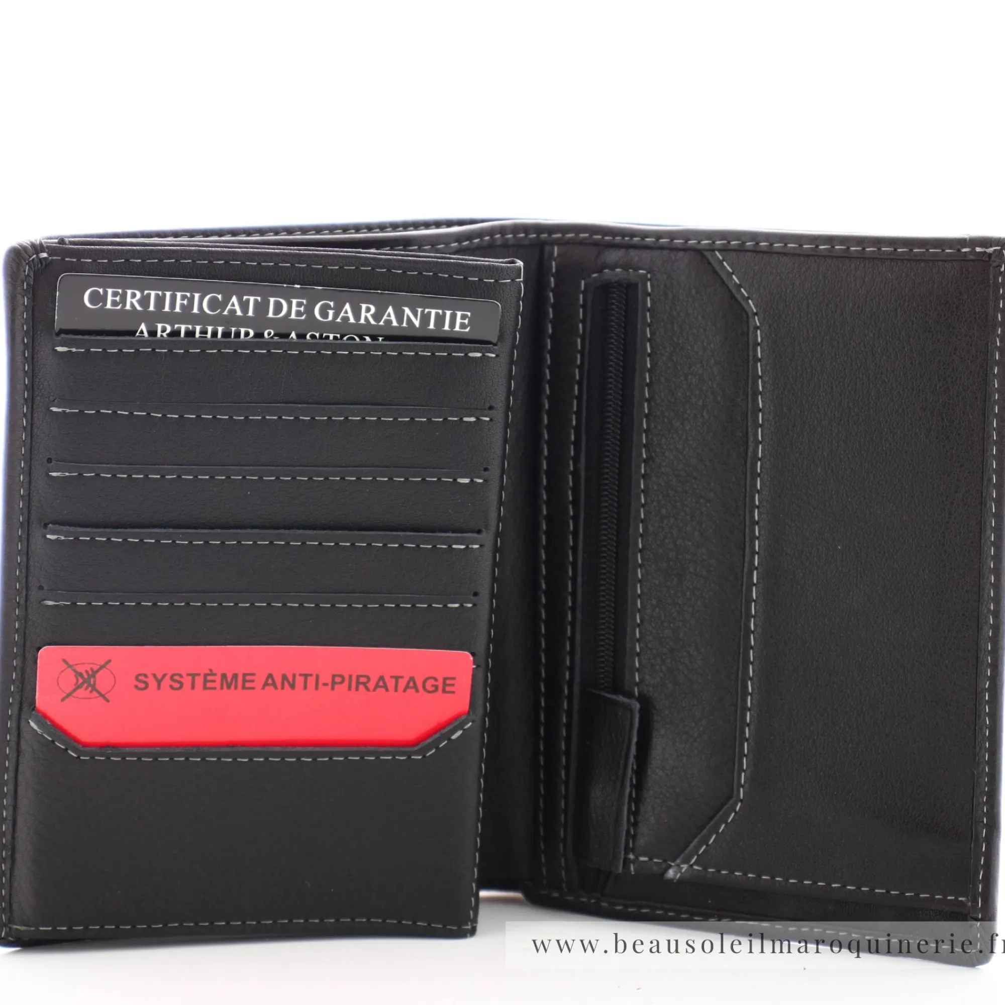 Arthur Aston Portefeuilles Homme*Portefeuille en cuir Novak Noir