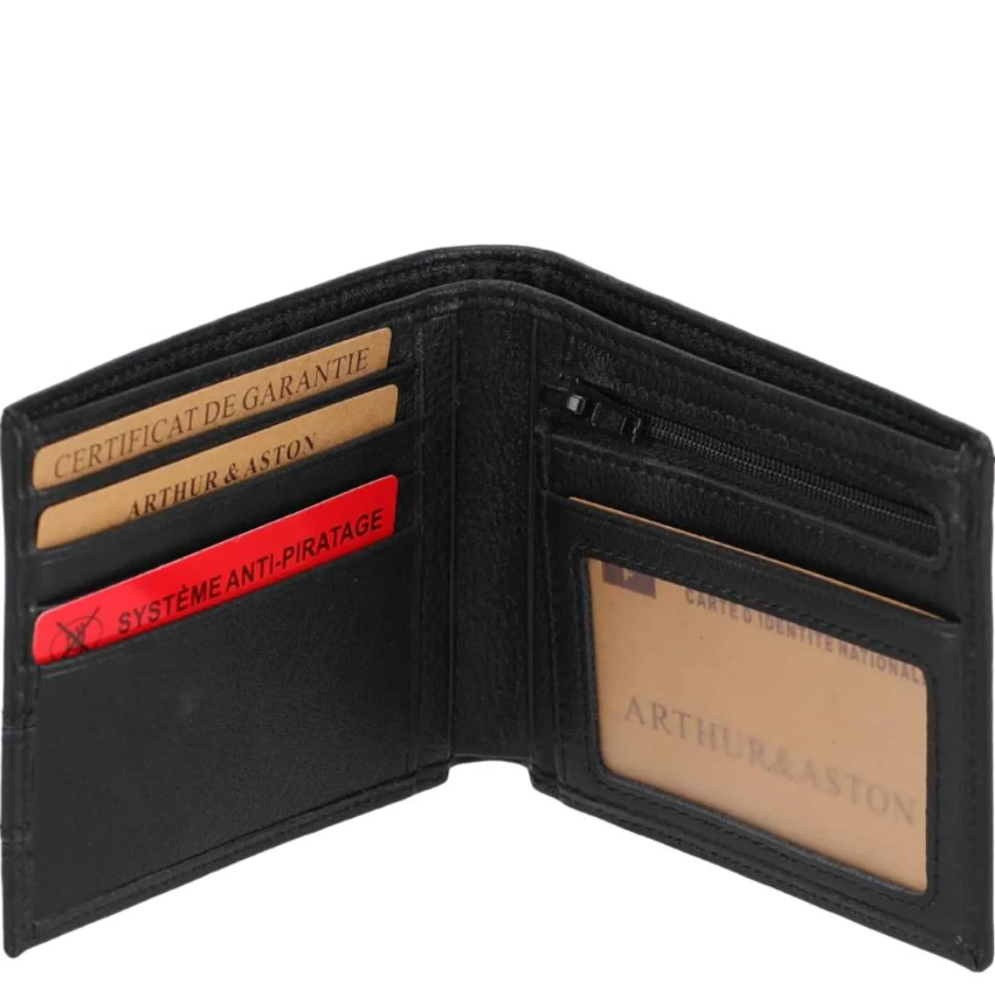 Arthur Aston Portefeuilles Homme*Portefeuille en cuir pleine fleur Leon Noir