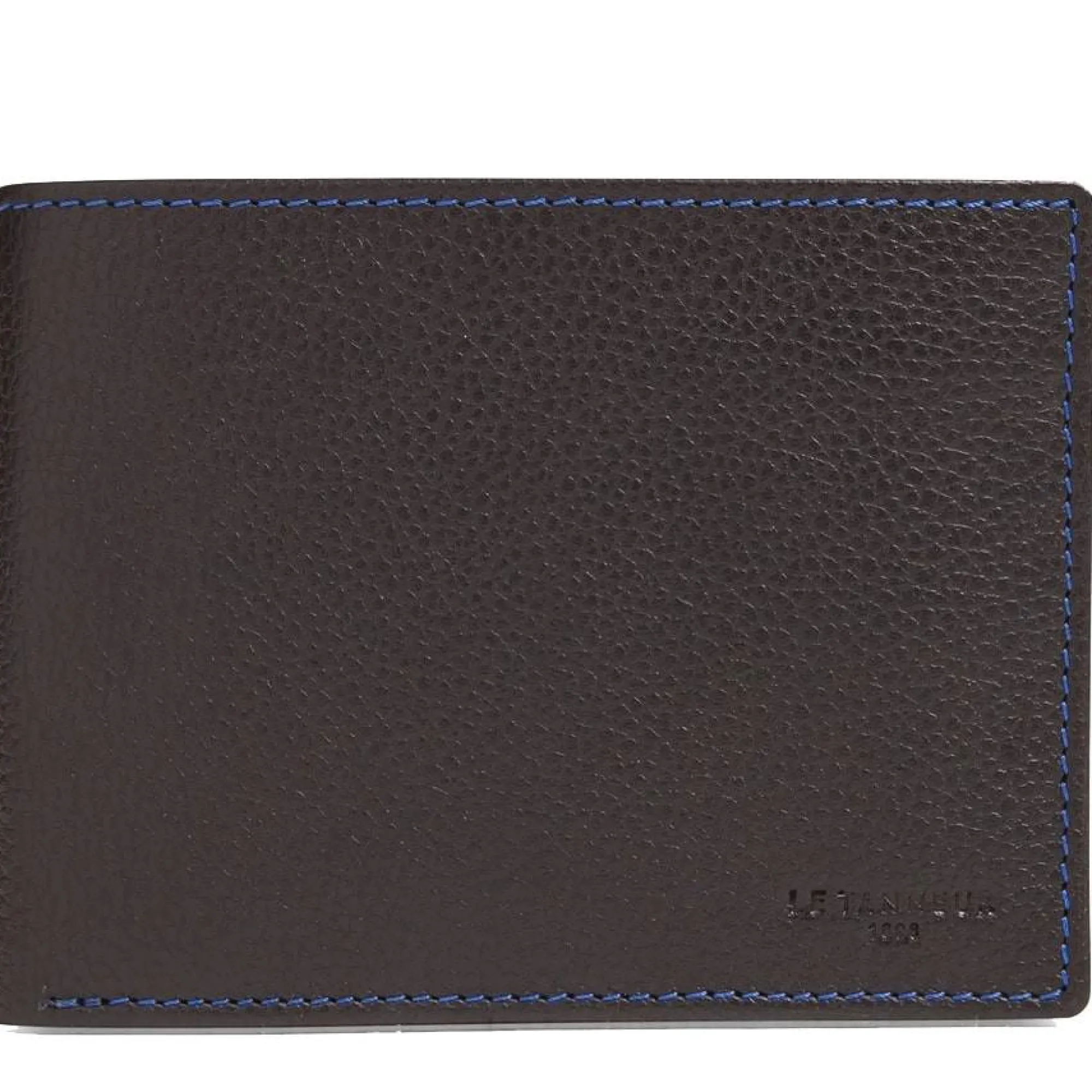 Le Tanneur Portefeuilles Homme*Portefeuille horizontal 2 volets Charles Noir (Fil Bleu)