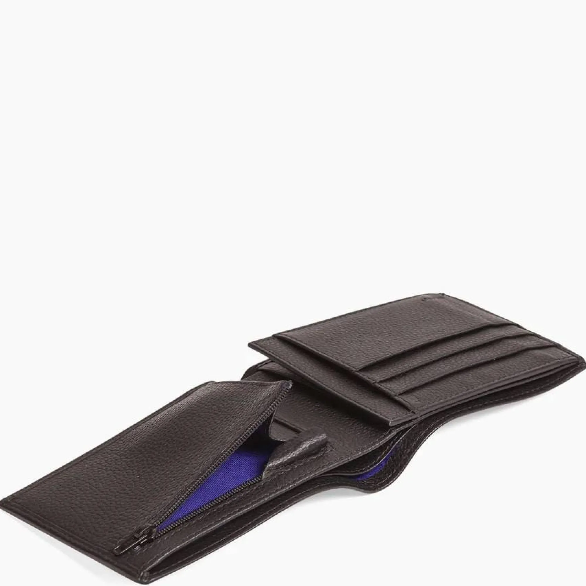 Le Tanneur Portefeuilles Homme*Portefeuille horizontal 2 volets Charles Noir (Fil Bleu)