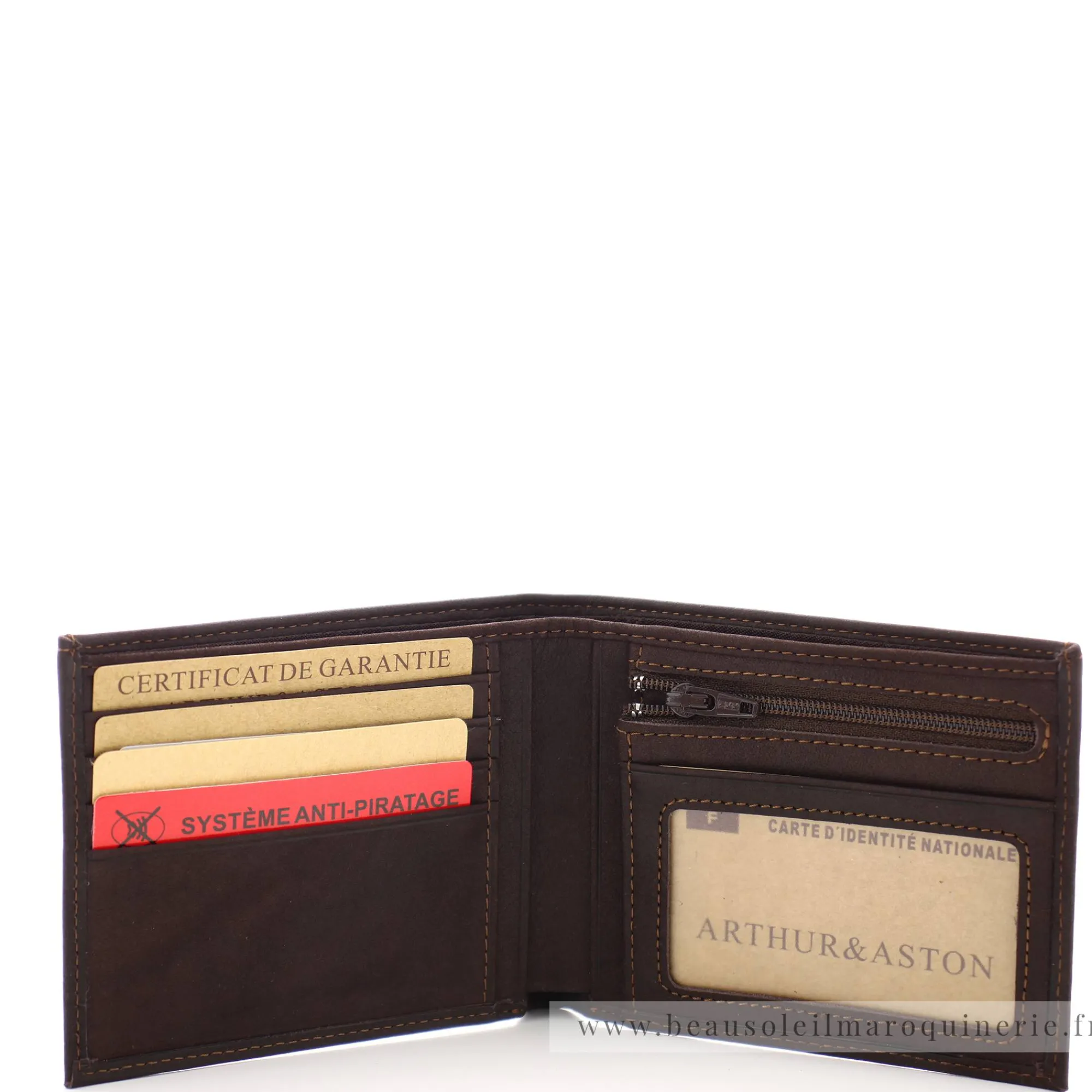 Arthur Aston Portefeuilles Homme*Portefeuille italien en cuir gras Louis Chataigne