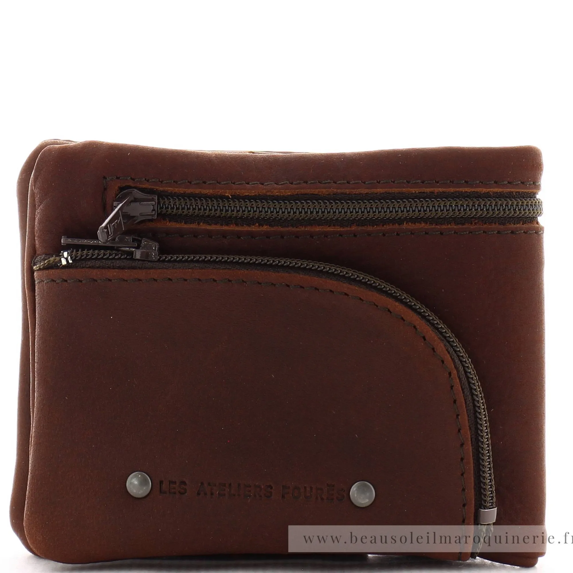 Les Ateliers Foures Portefeuilles Homme | Porte-Cartes Homme*Portefeuille pliable Ulysse Baroudeur Cognac