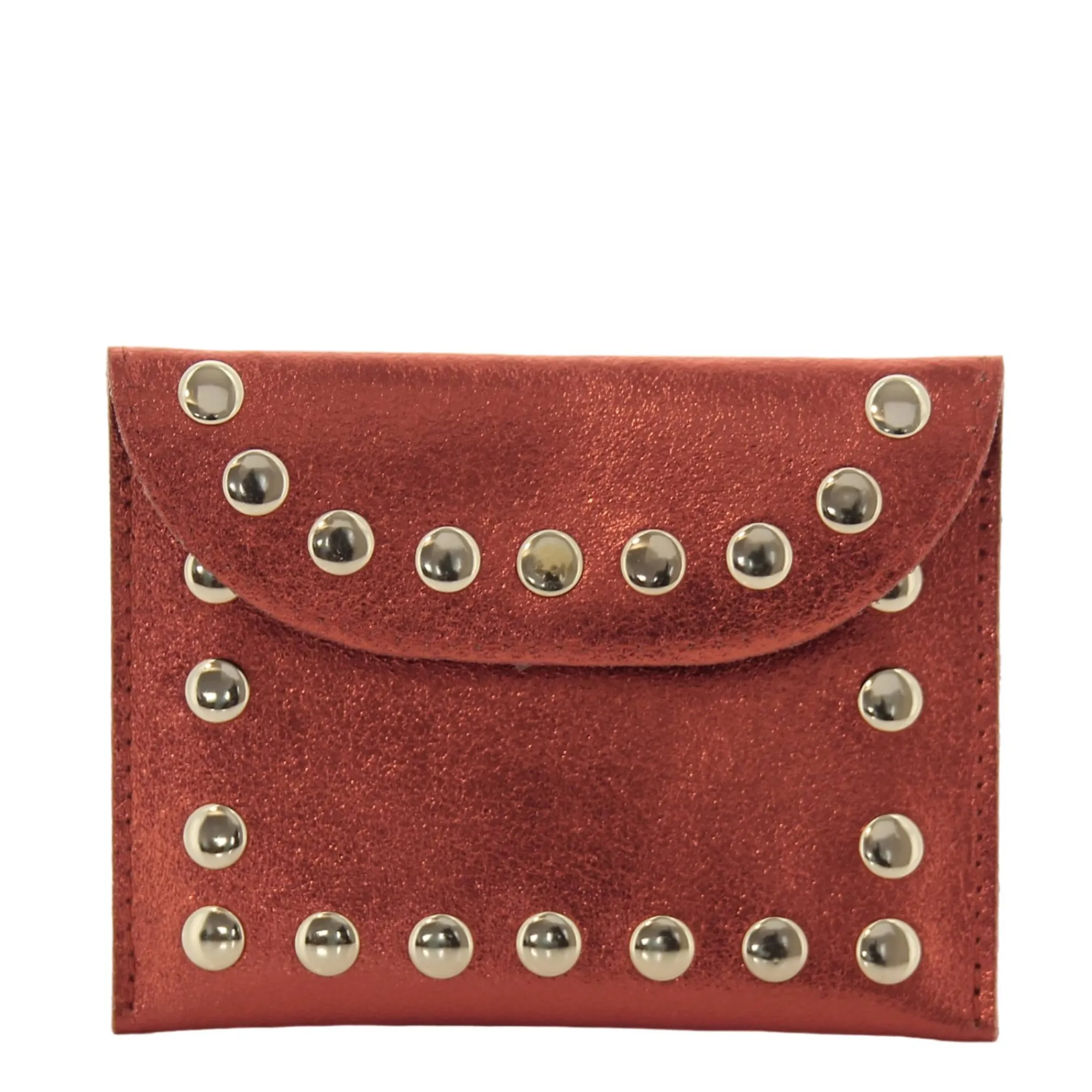 Marlon Firenze Porte-Monnaie Femme*Porte-monnaie cuir metallise a clous