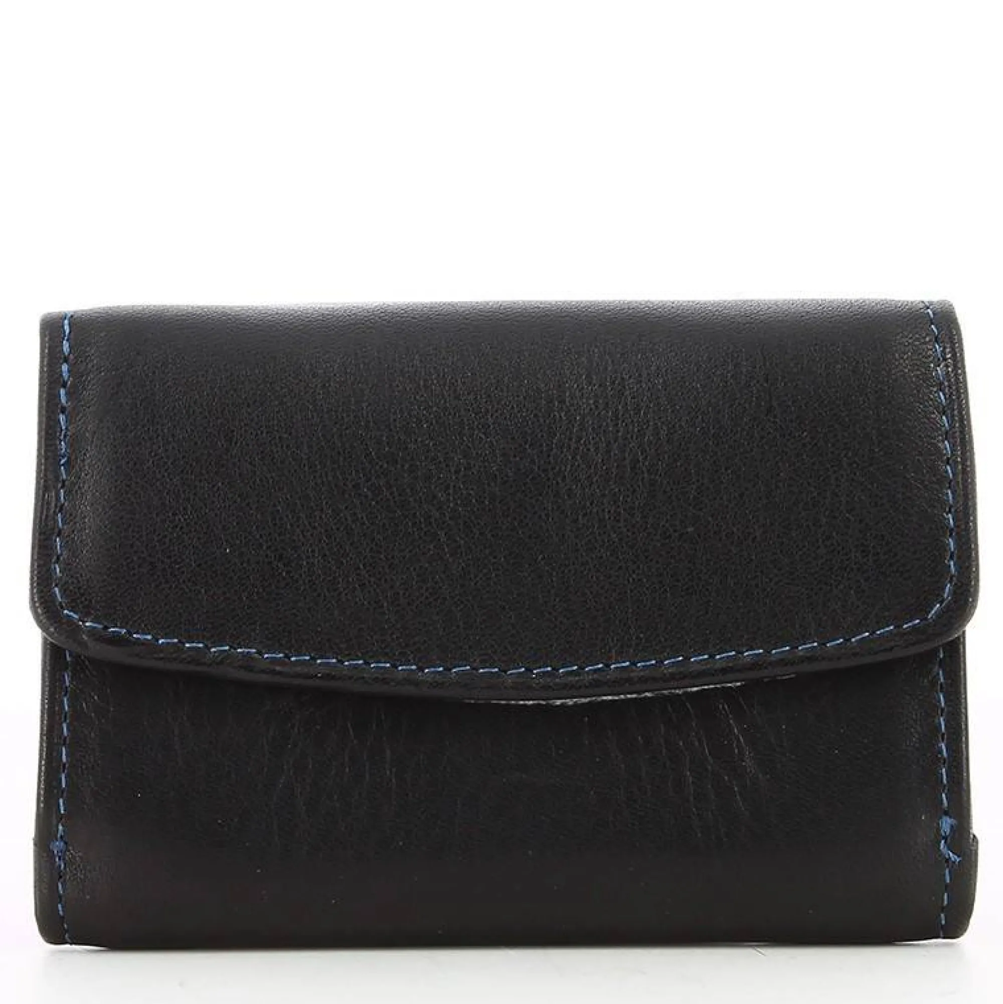Arthur Aston Porte-Monnaie Homme*Porte-monnaie Pablo dos a dos en cuir Noir (Fil Bleu)
