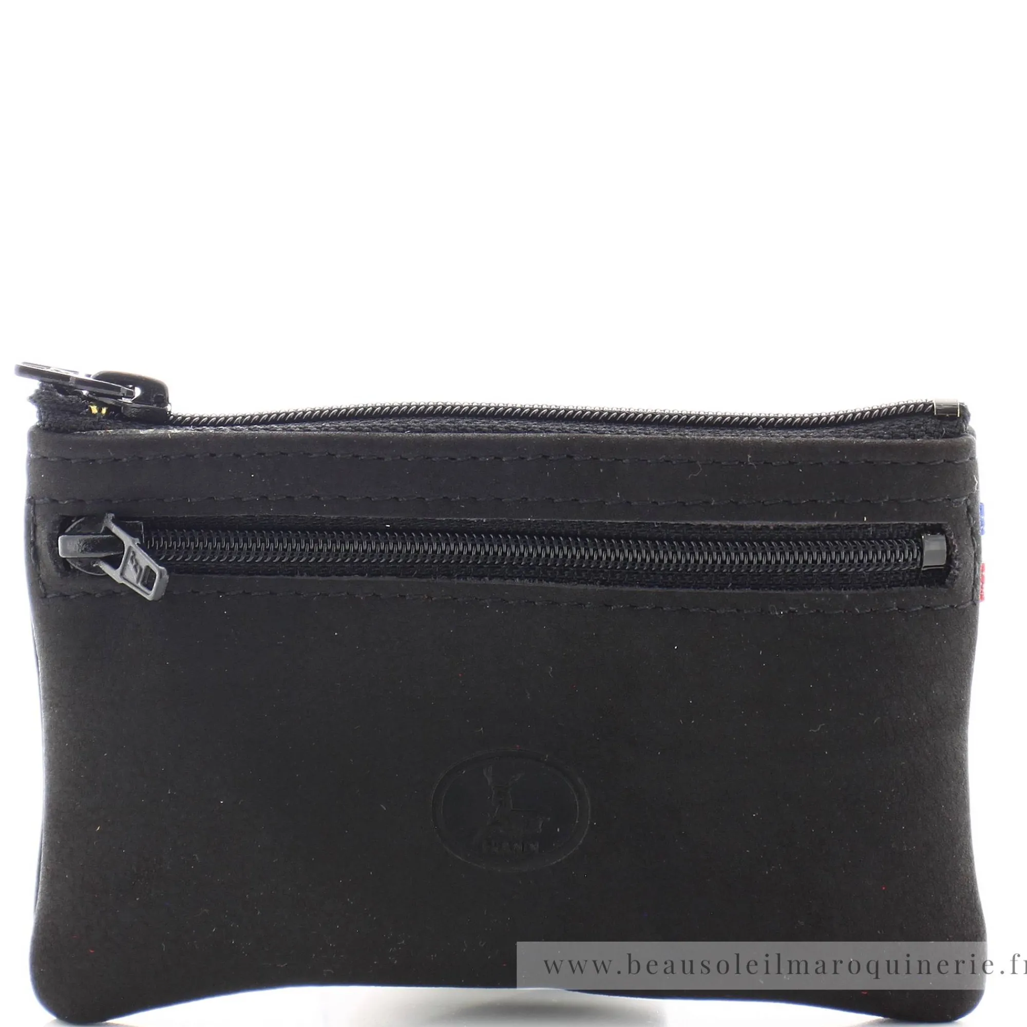 Frandi Porte-Monnaie Homme*Porte-monnaie plat en cuir Authentique zippe