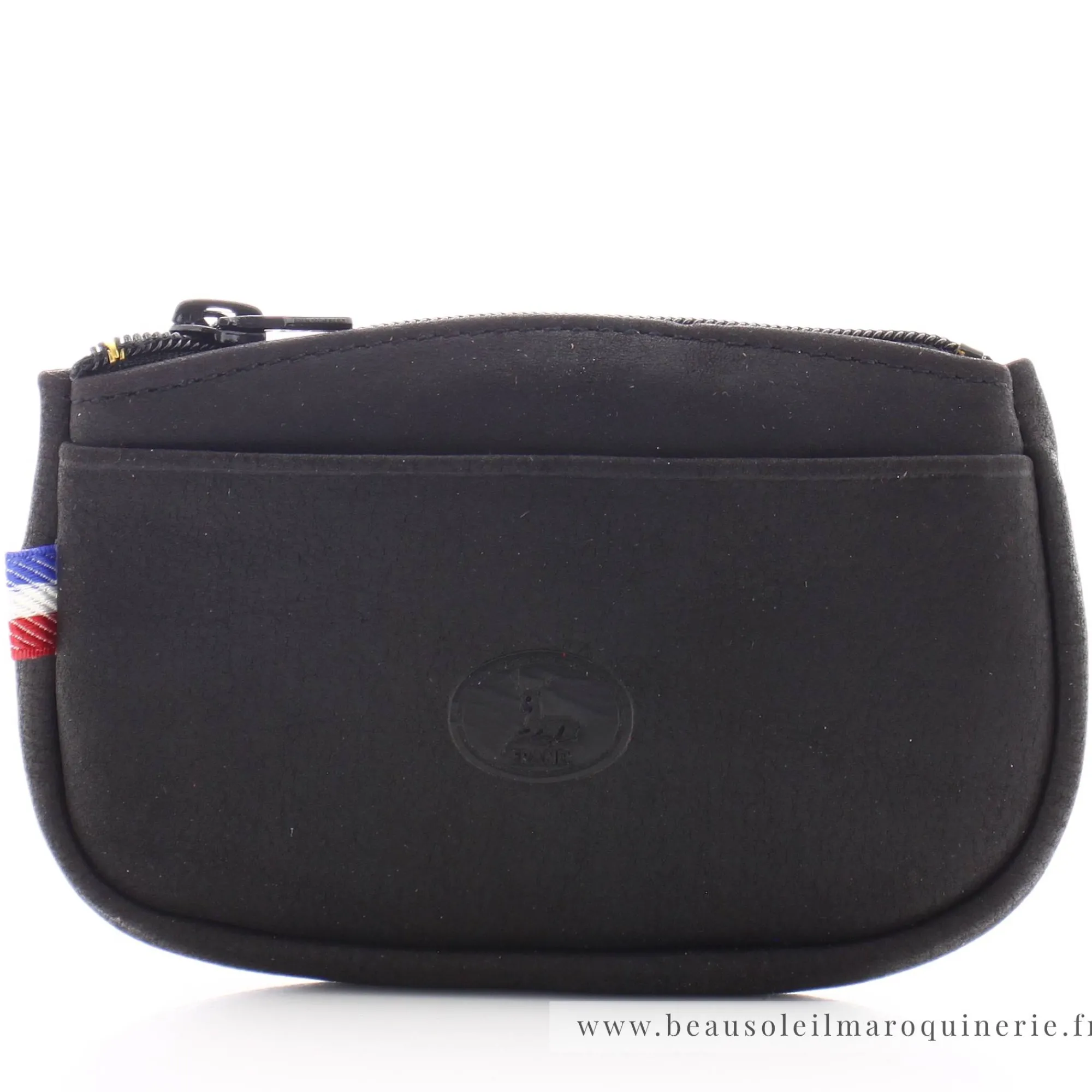 Frandi Porte-Monnaie Homme*Porte-monnaie zippe en cuir Authentique Noir