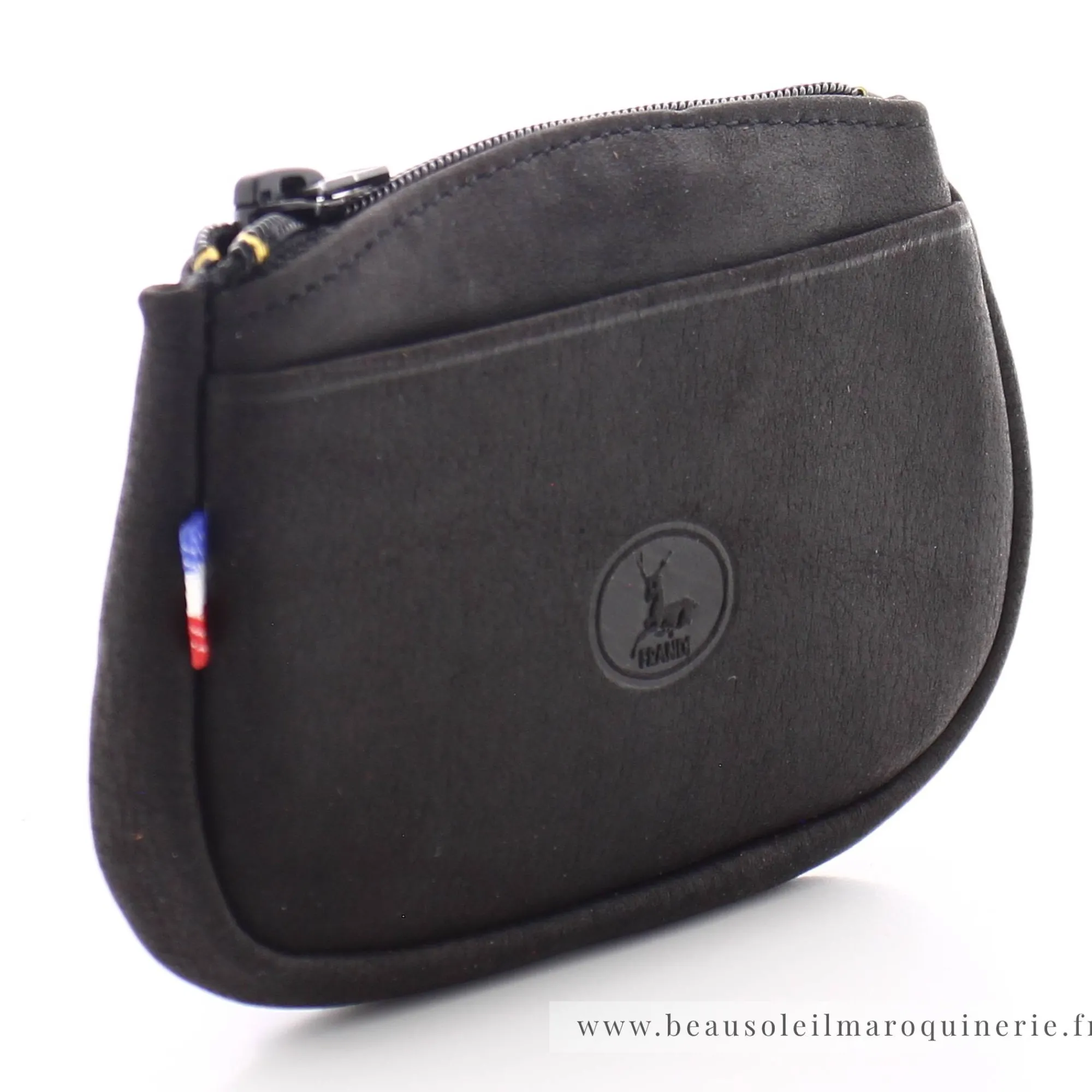 Frandi Porte-Monnaie Homme*Porte-monnaie zippe en cuir Authentique Noir