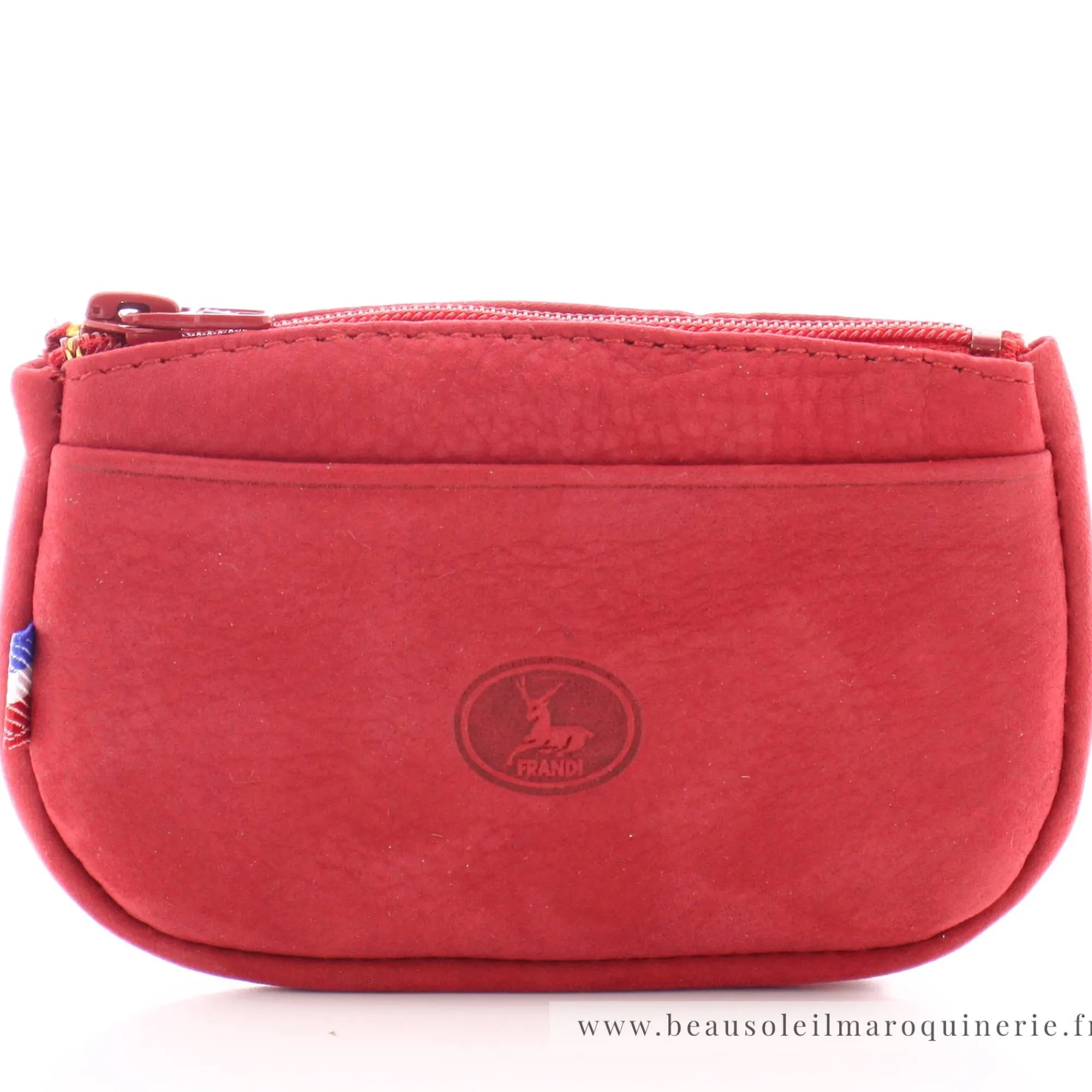 Frandi Porte-Monnaie Femme*Porte-monnaie zippe en cuir Nubuck avec logo