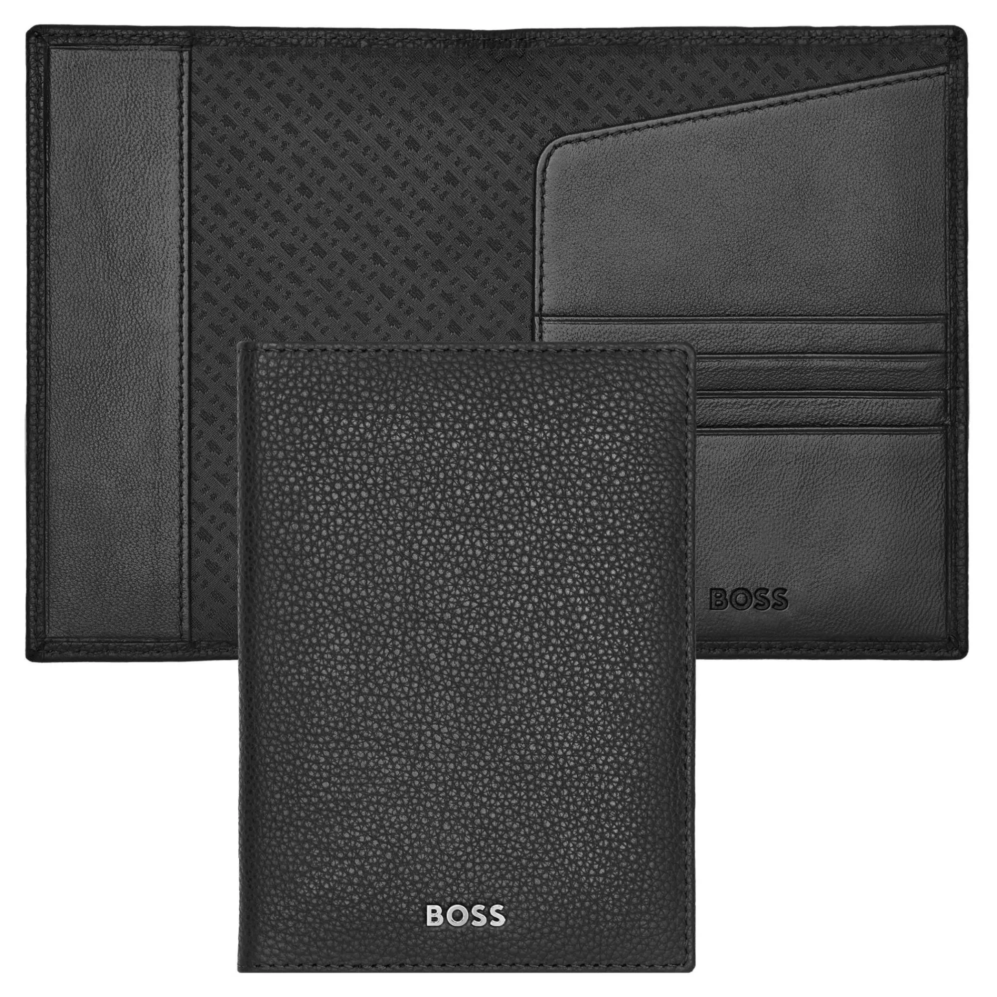 Hugo Boss Etuis Passeport*Porte-passeport Classic Grained en cuir graine Noir
