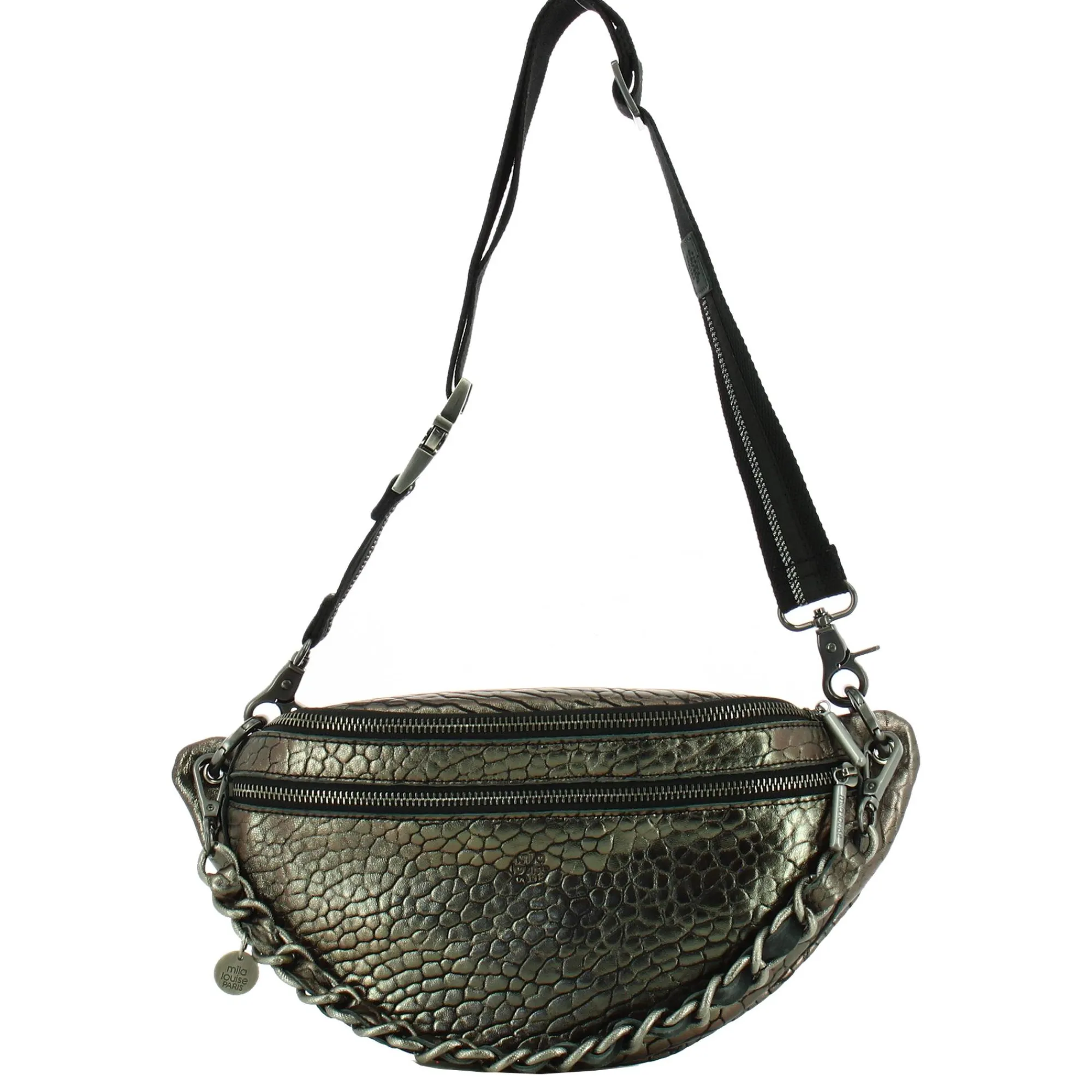 Mila Louise Sacs Banane Femme*Sac banane Petra J cuir effet metallise Noir