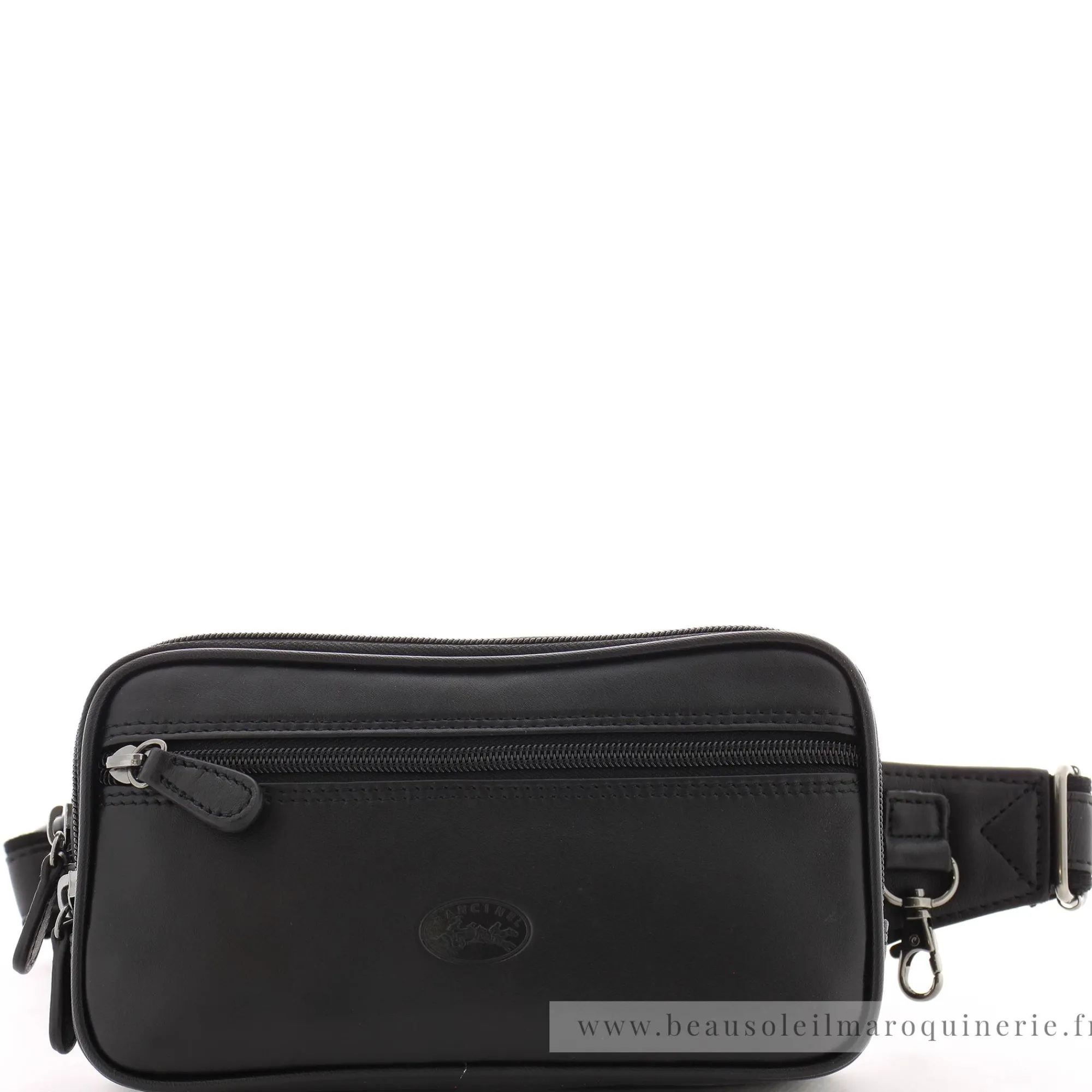 Francinel Sacs Banane*Sac banane zippe cuir lisse Palerme Noir
