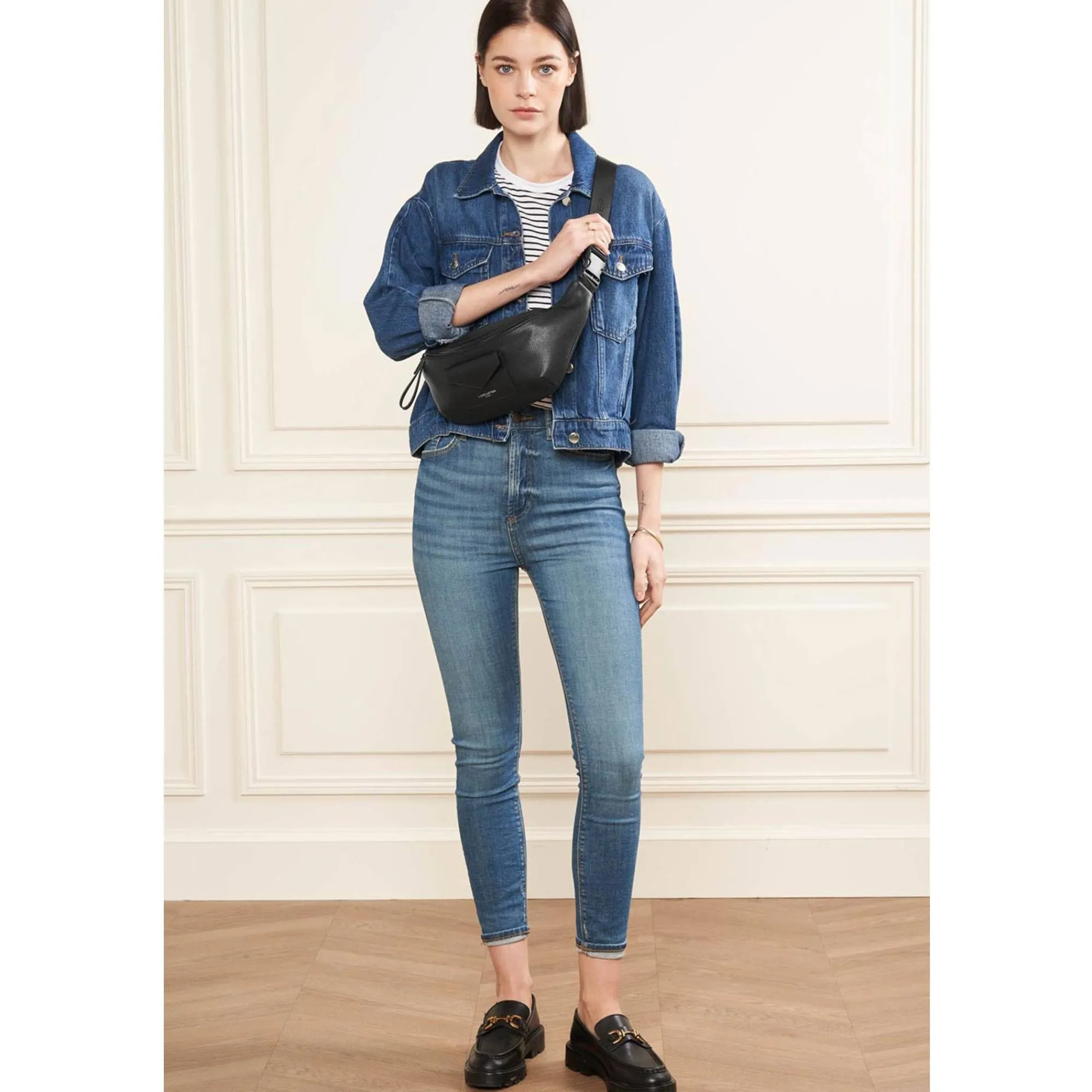 Lancaster Sacs Banane Femme*Sac banane zippe Maya poche enveloppe Noir