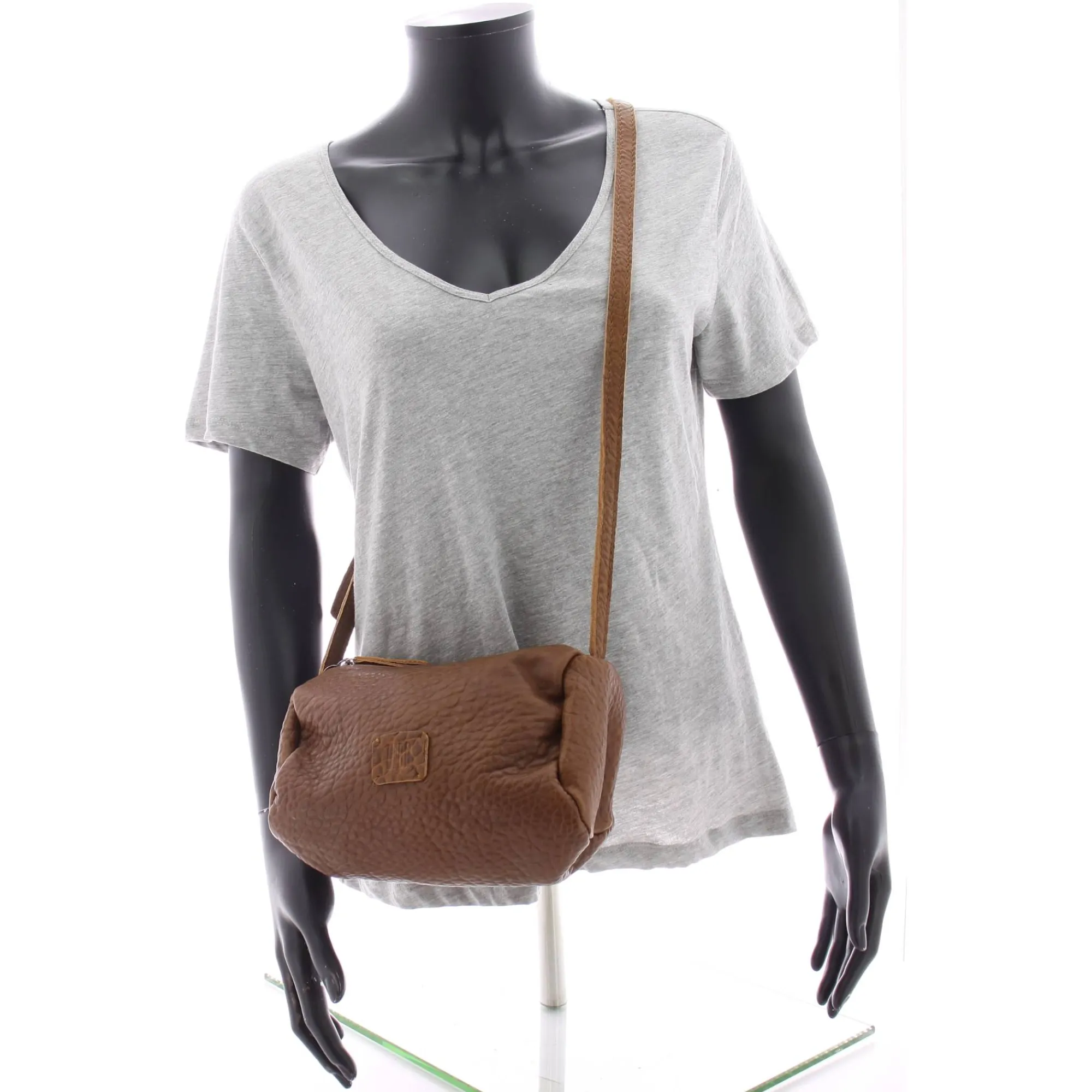 Biba Sacs Bandoulière*Sac bandouliere Chester Texas cuir bubble Cognac