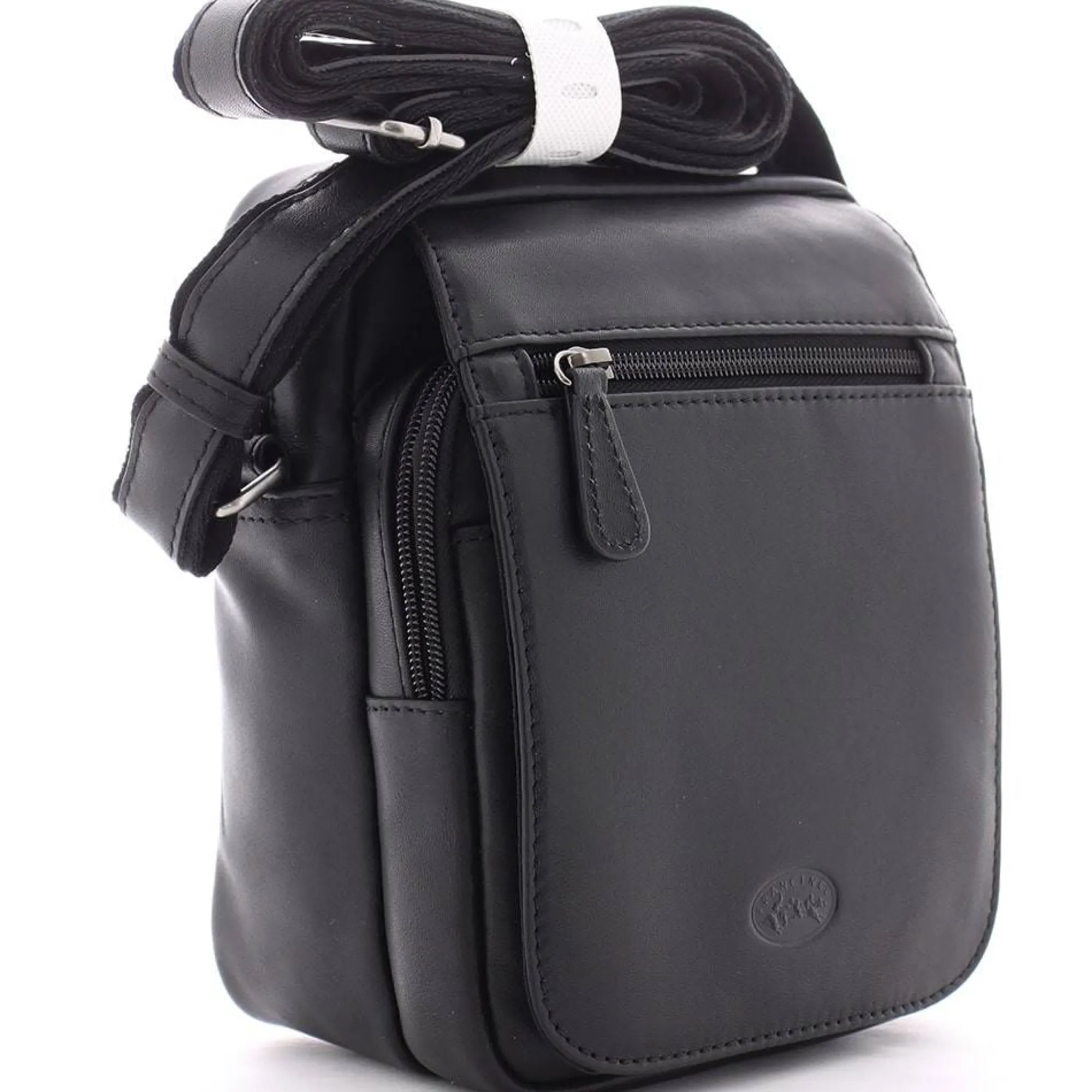 Francinel Sacoches Homme*Sac bandouliere en cuir lisse Palerme Noir