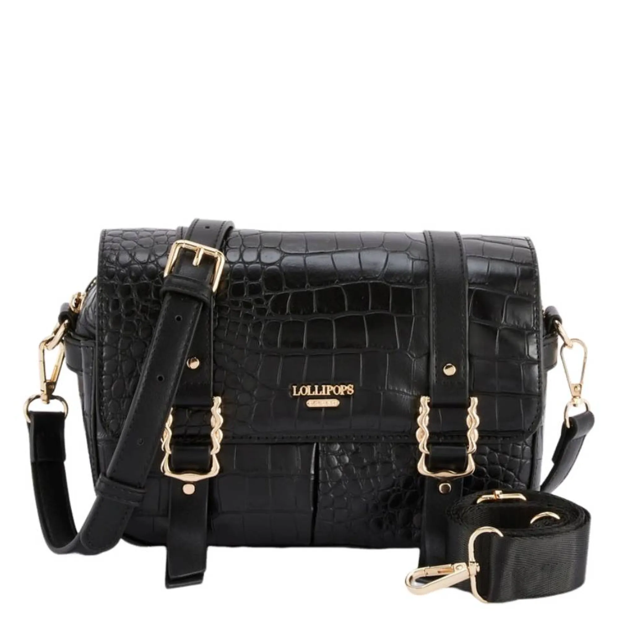 Lollipops Sacs Bandoulière*Sac bandouliere M Olizy effet croco Noir