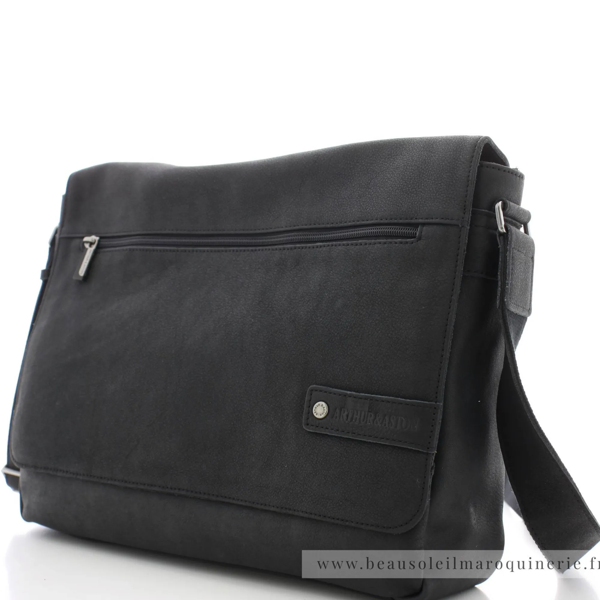 Arthur Aston Sacs Besace*Sac besace homme Oscar en cuir Noir