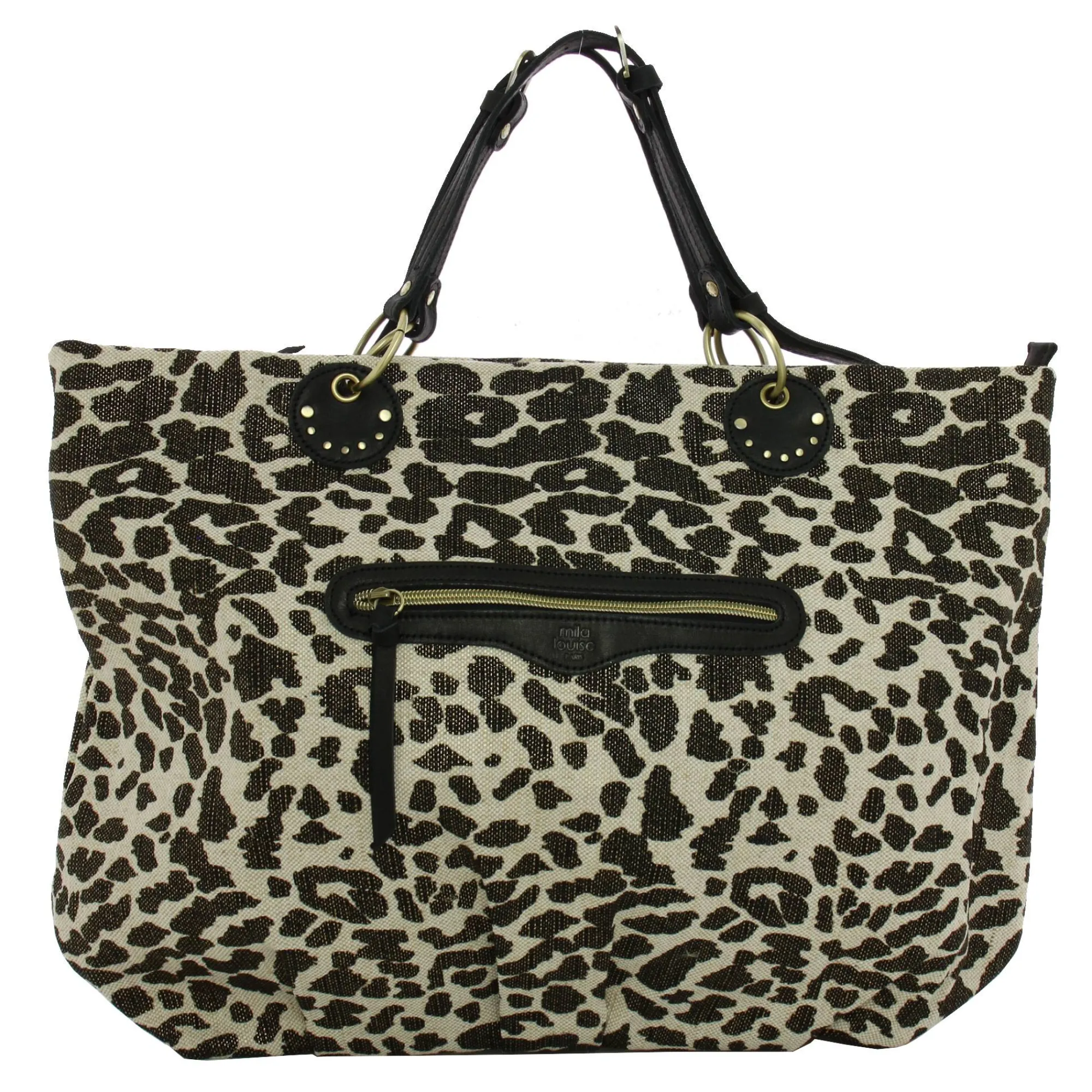 Mila Louise Sacs Cabas*Sac cabas porte main Nica LP leopard Kaki