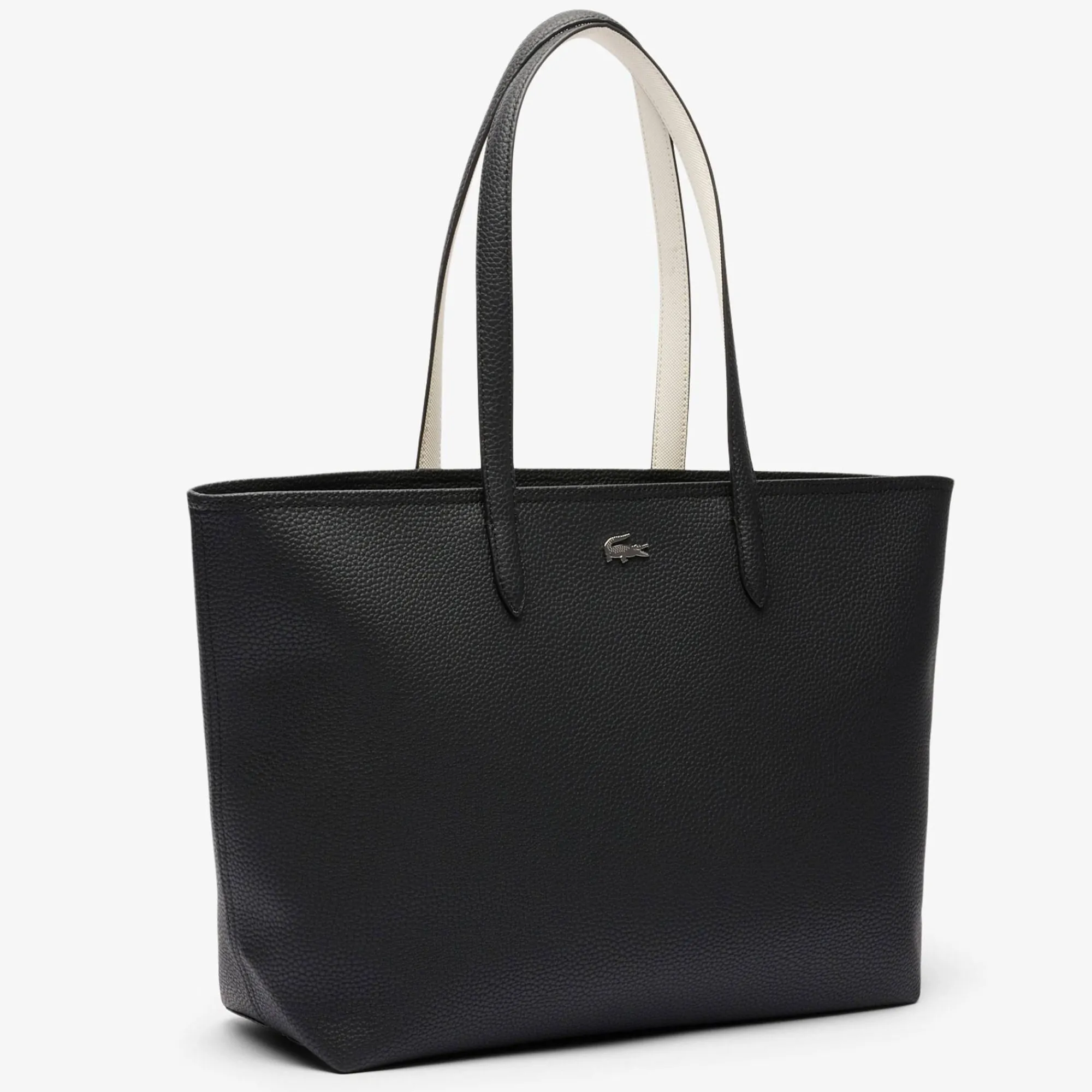 Lacoste Sacs Cabas*Sac cabas zippe Anna effet graine Noir farine