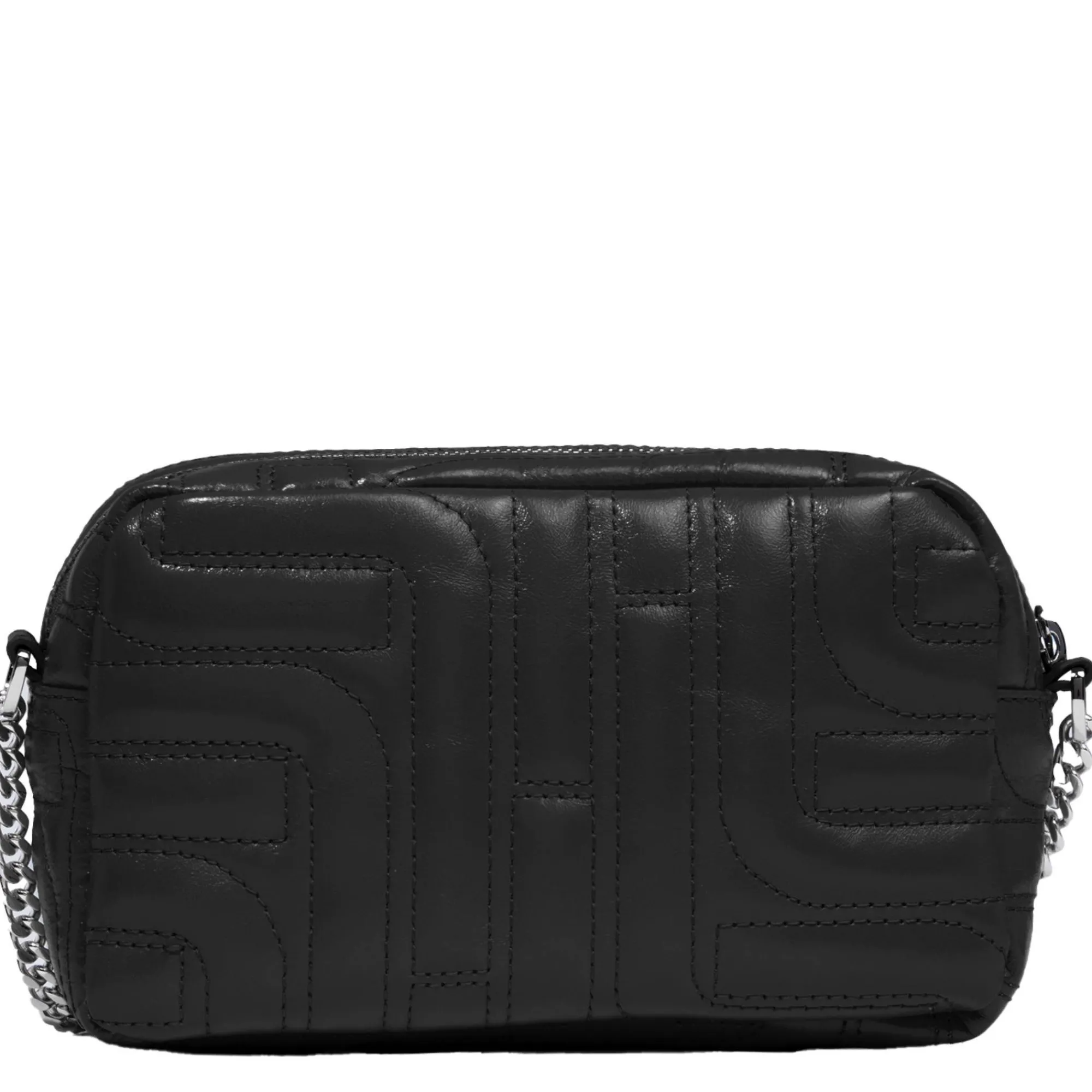Lancel Sacs Bandoulière*Sac camera zippe Midi-Minuit en cuir matelasse Noir
