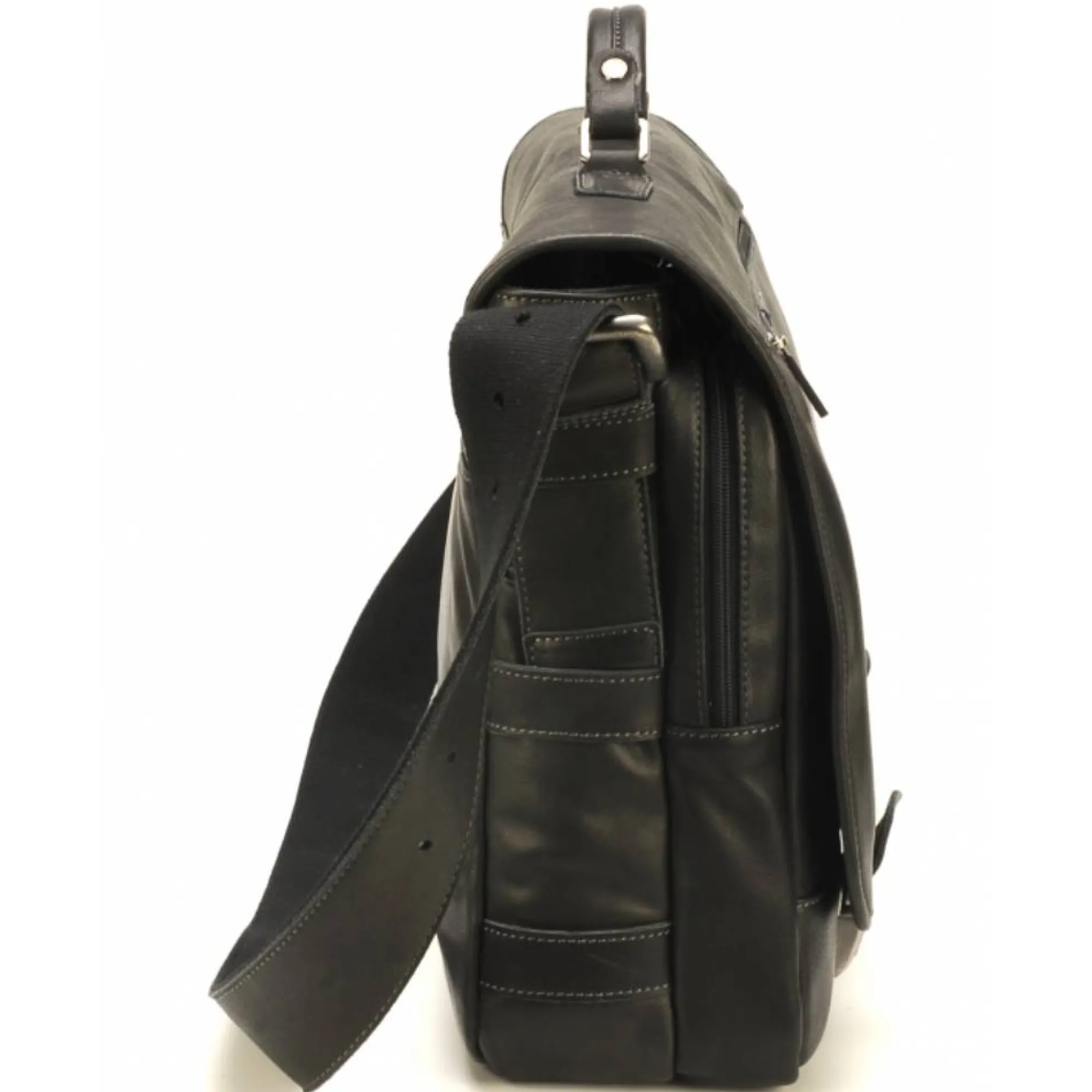 Arthur Aston Sacs Besace*Sac cartable a rabat Johany en cuir Noir