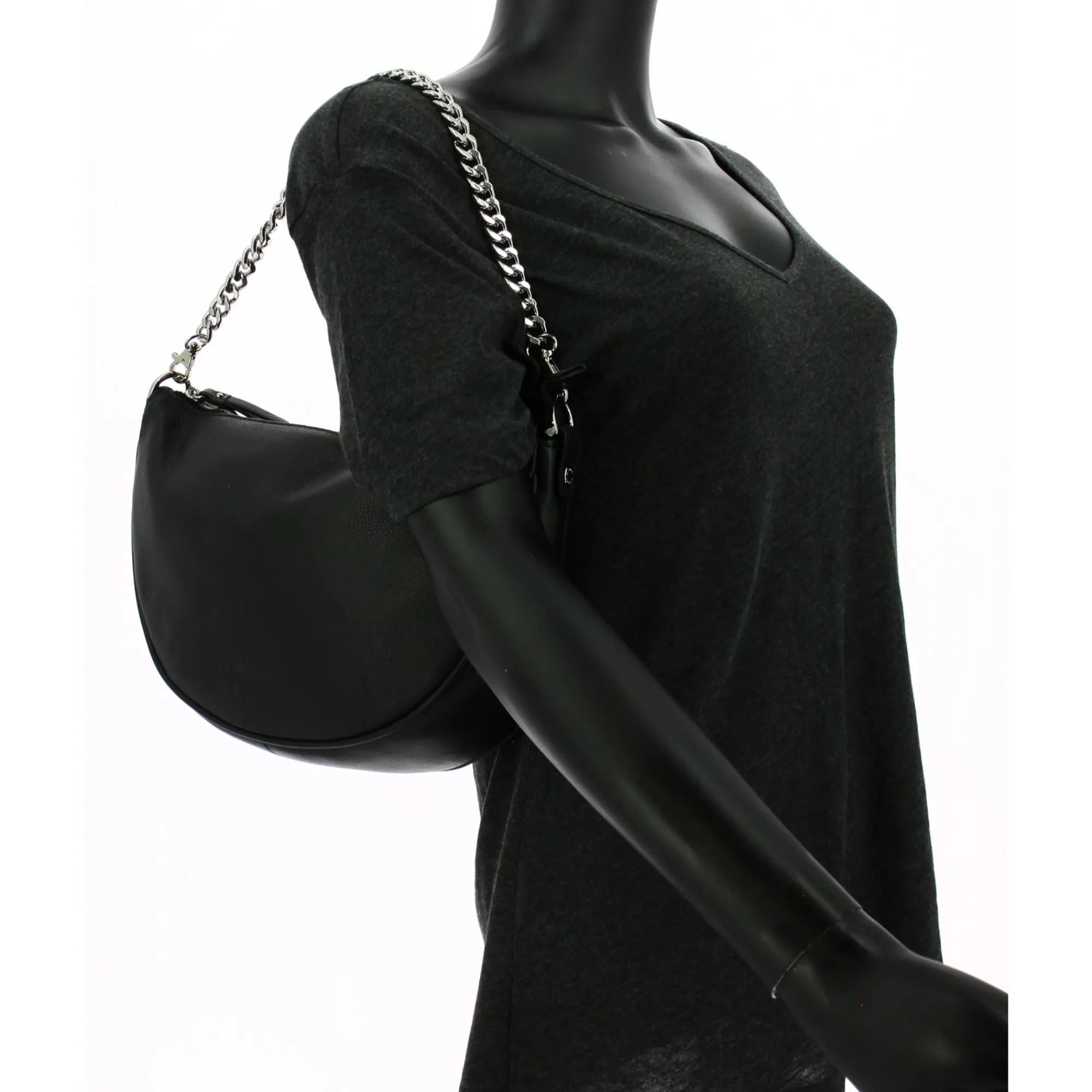Gianni Conti Sacs Bandoulière*Sac demi-lune a bandouliere cuir pleine fleur