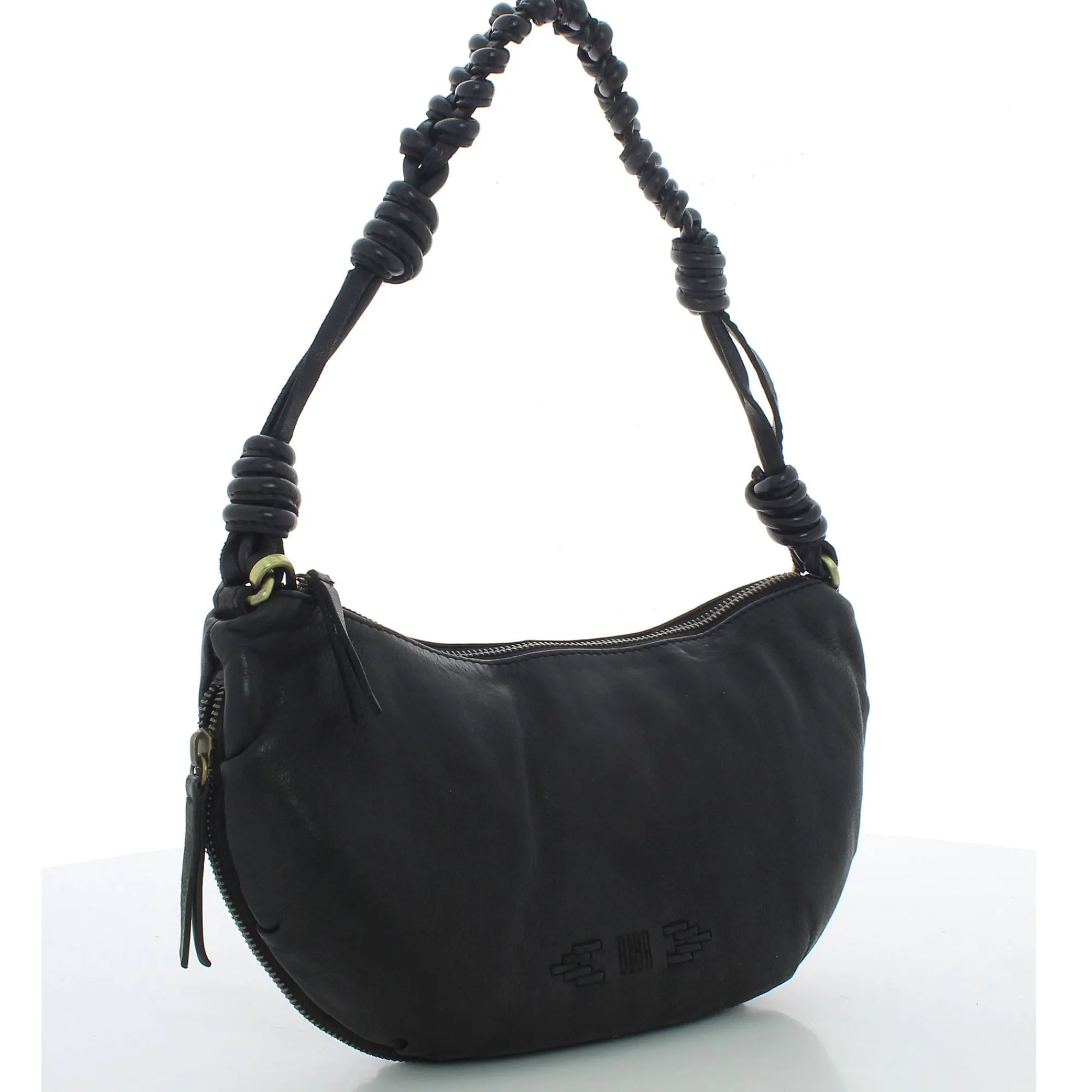 Biba Sacs Porté Épaule | Sacs Bandoulière*Sac demi-lune Niland a bandouliere en cuir Negro